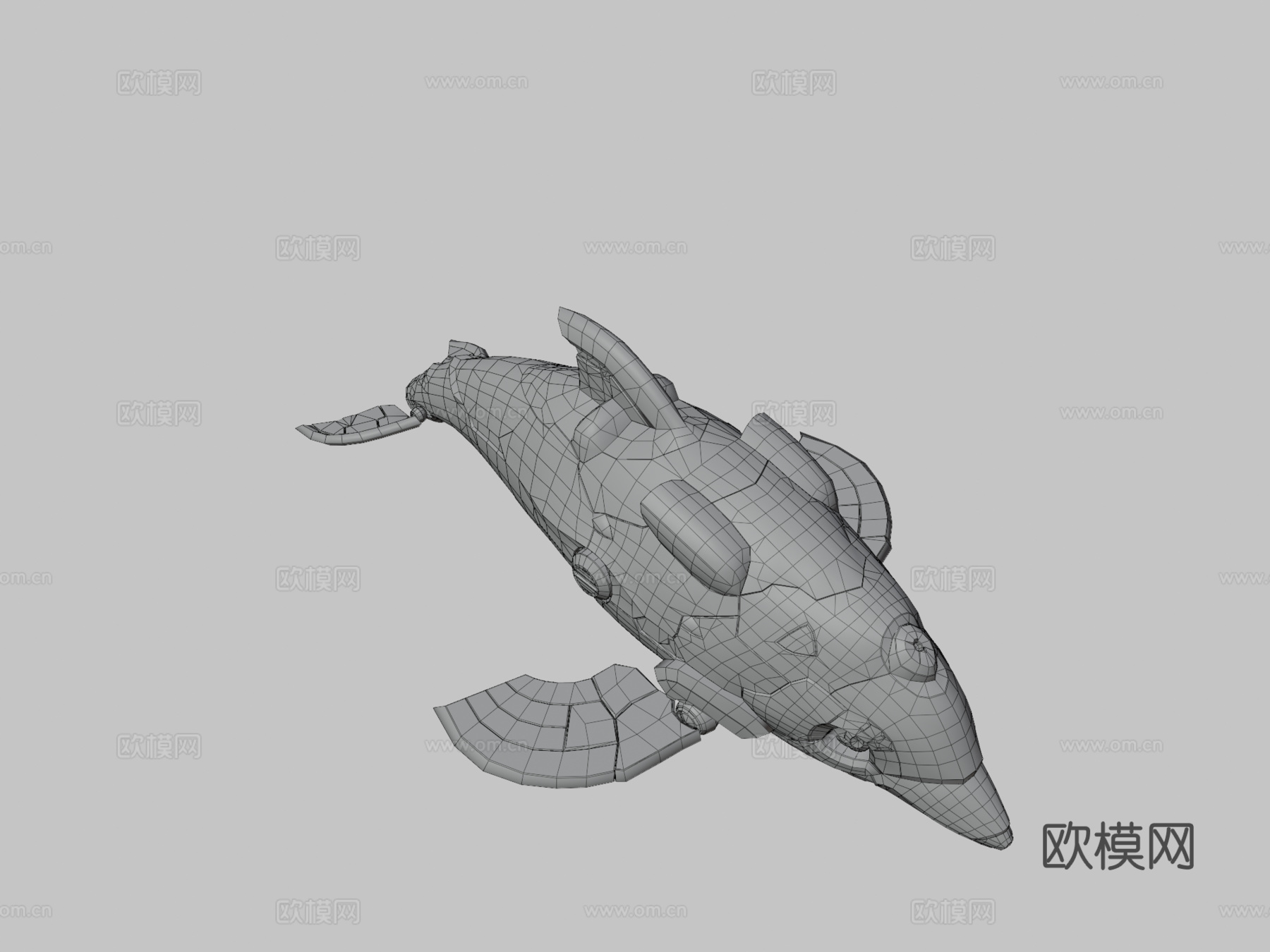 侧翼太空海豚3d模型下载（渲染图3）