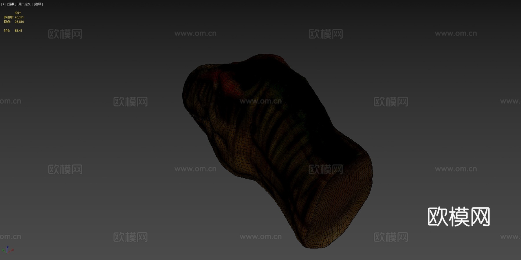 霸王龙头部研究3d模型下载（渲染图4）