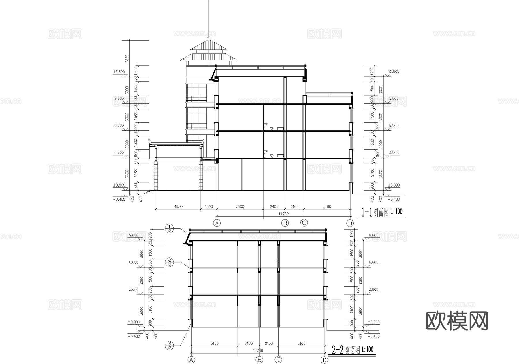 四层养老院敬老院建筑 砖混结构cad施工图