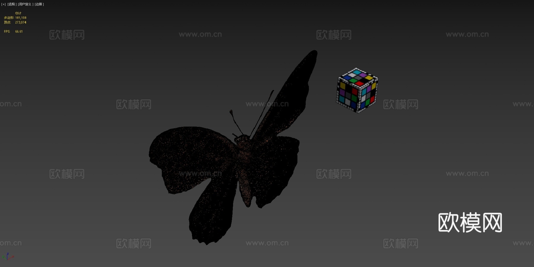 CC0 黑缘豹纹蝶   印度豹纹蝶3d模型下载（渲染图4）