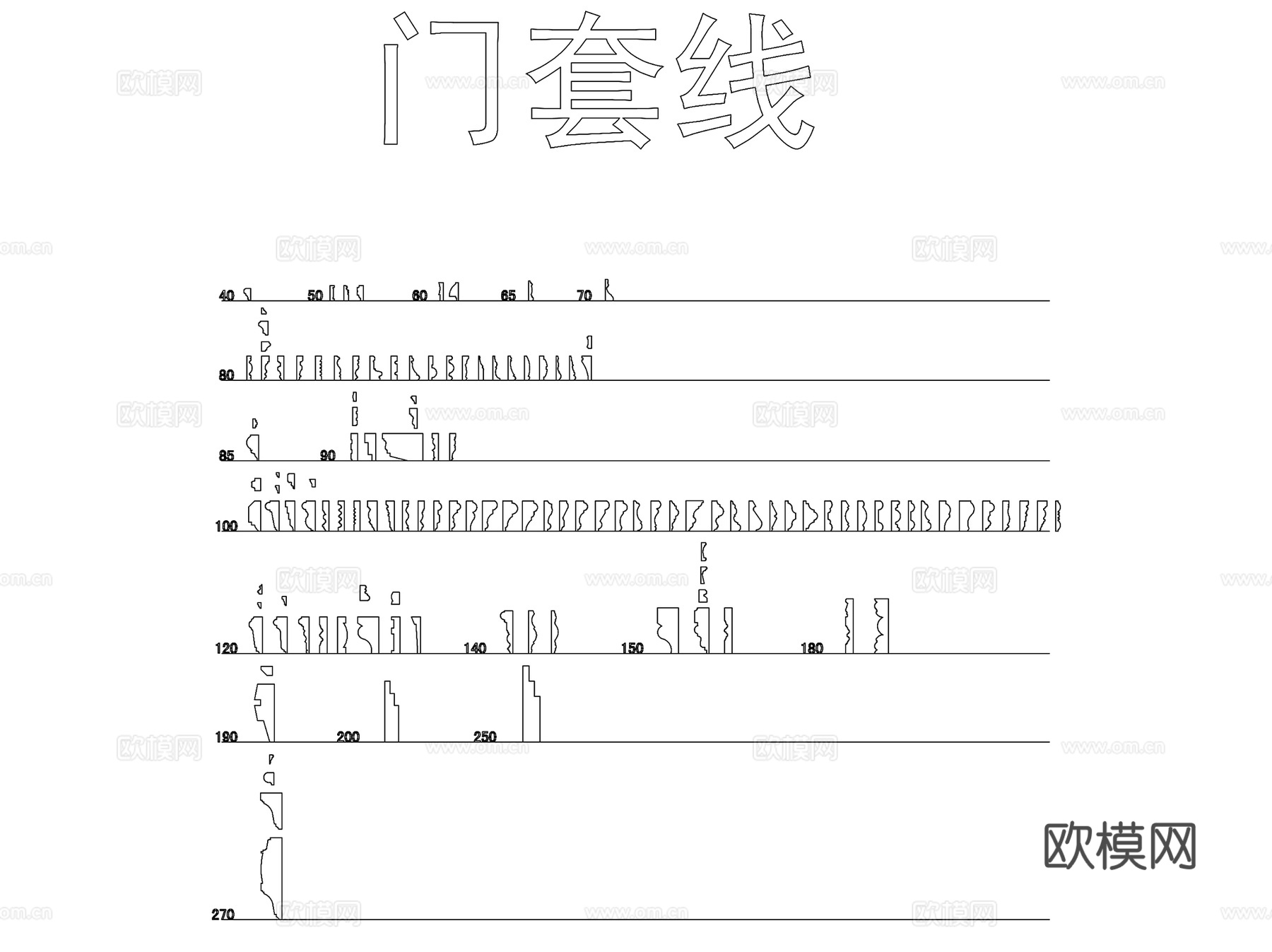 石膏线地脚线门套线木饰线石套线图块大样CAD施工图集cad施工图