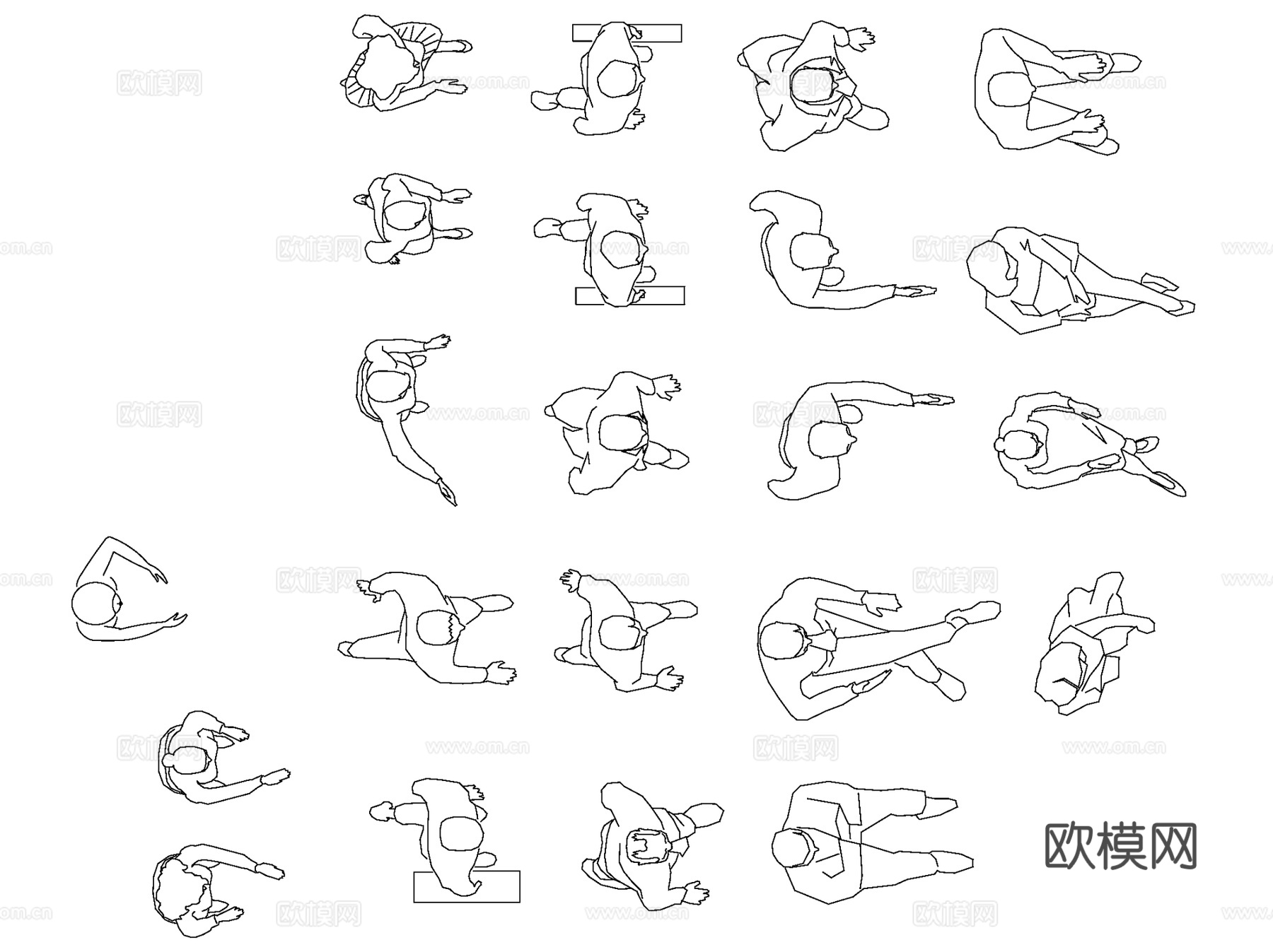 人物平立面CAD施工图图例合集cad施工图