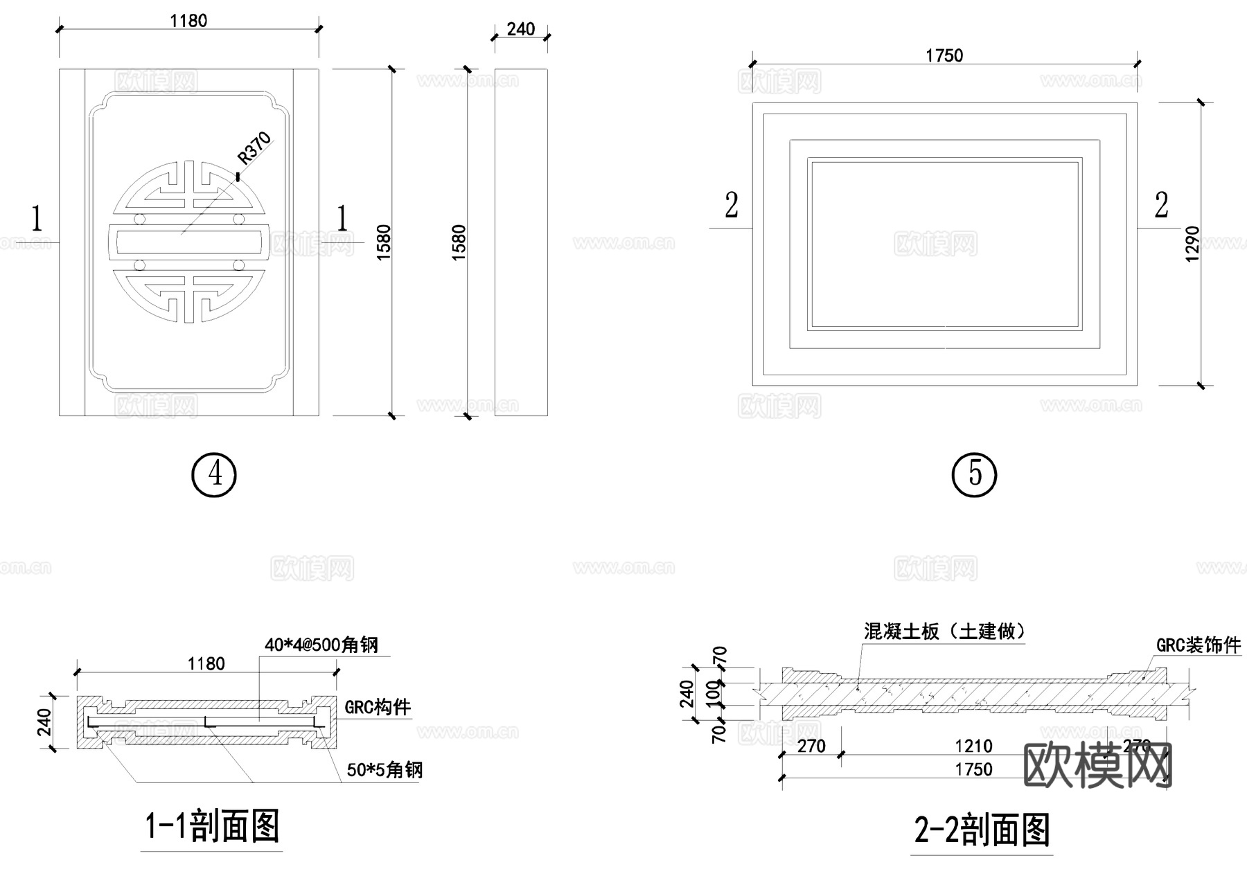 南派古典牌坊牌楼古建筑CAD施工图cad施工图cad施工图
