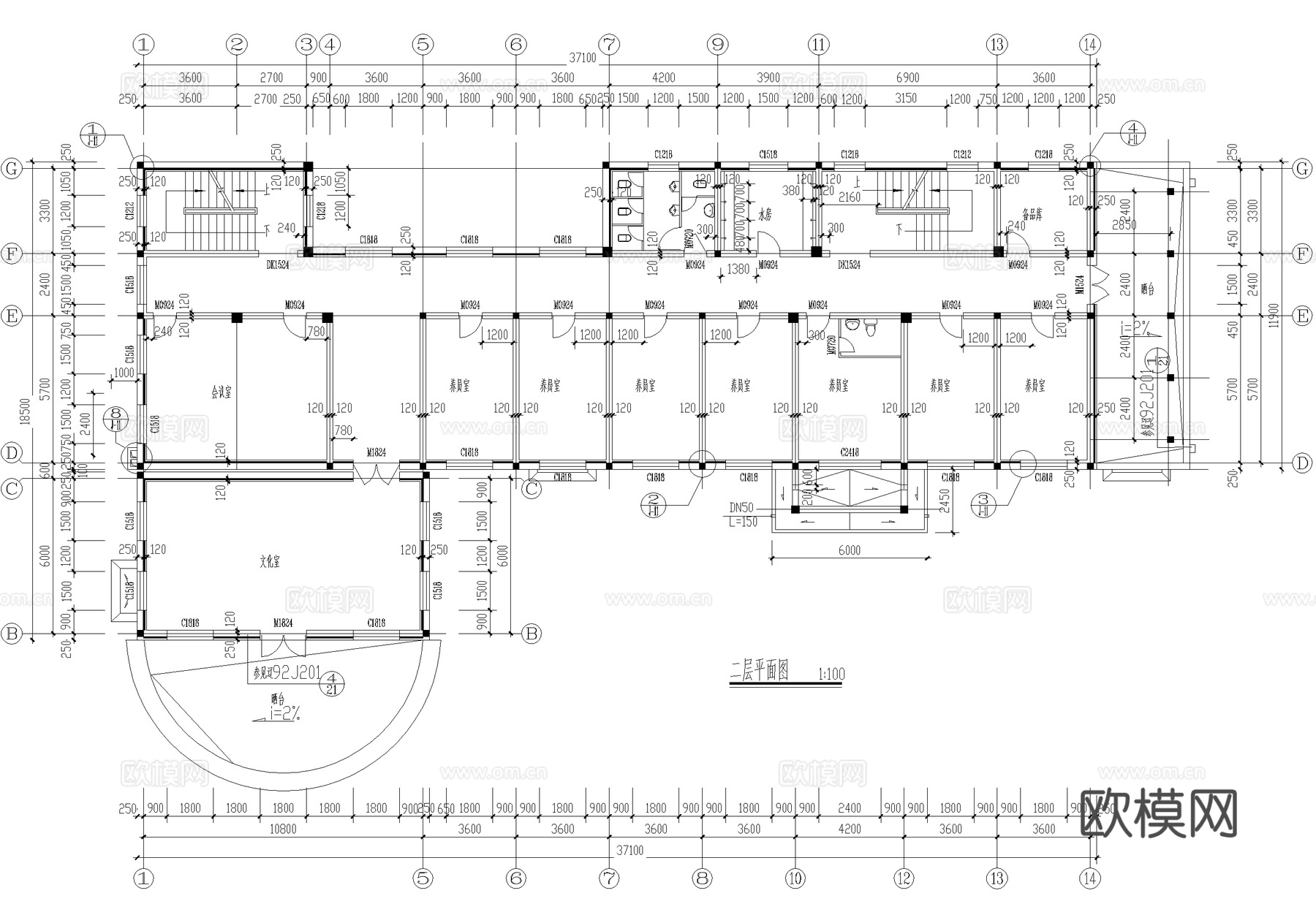 四层养老院养员楼敬老院建筑 砖混结构cad施工图