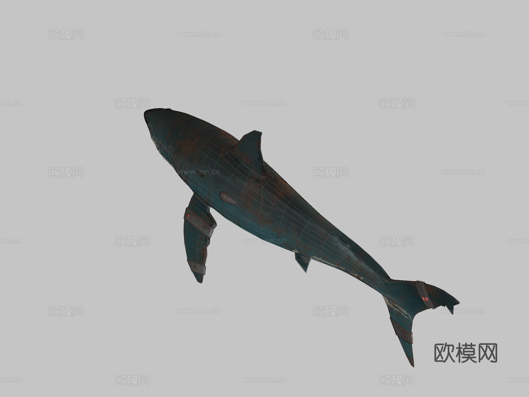 火星鲨鱼3d模型下载（渲染图2）