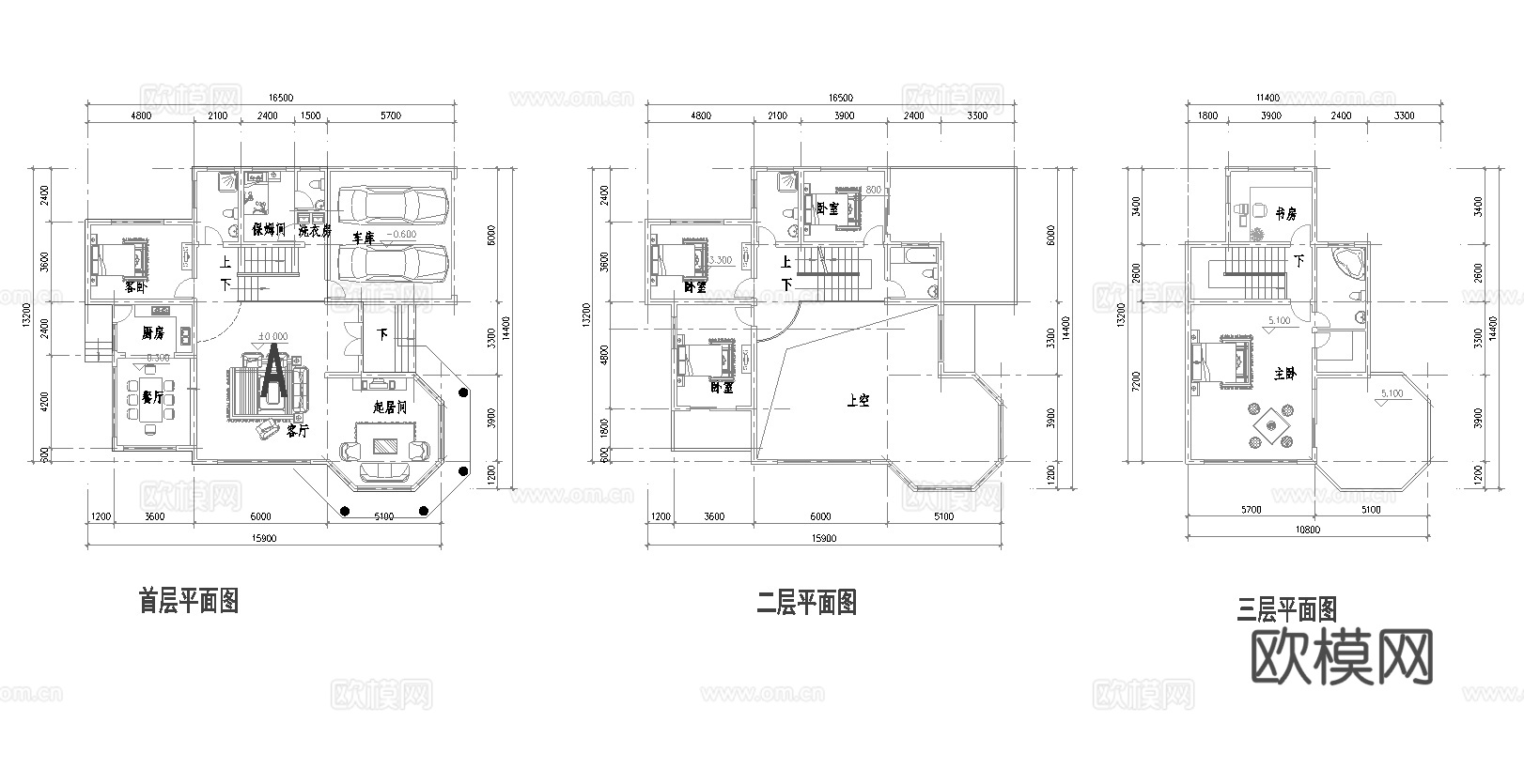 乡村自建房别墅建筑 最新全套施工图设计cad施工图