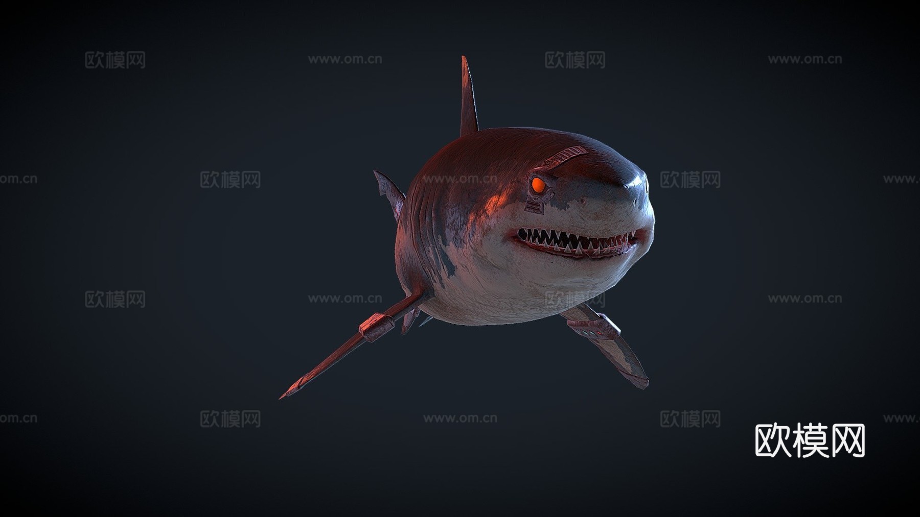 火星鲨鱼3d模型下载（渲染图1）