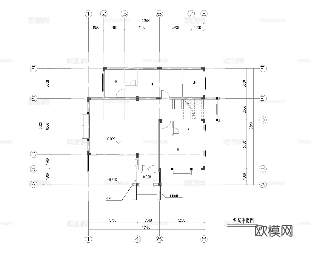 乡村自建房别墅建筑 最新全套施工图设计cad施工图