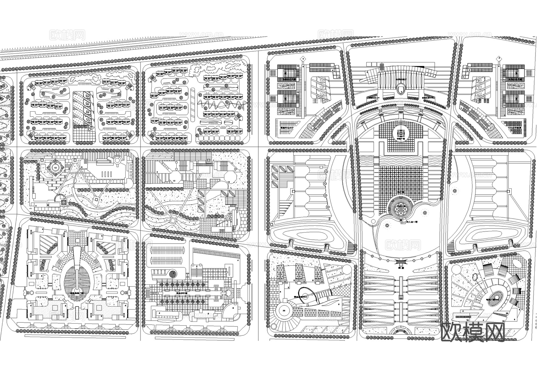 国家高新技术产业开发区控制性规划平面图 城市规划cad施工图