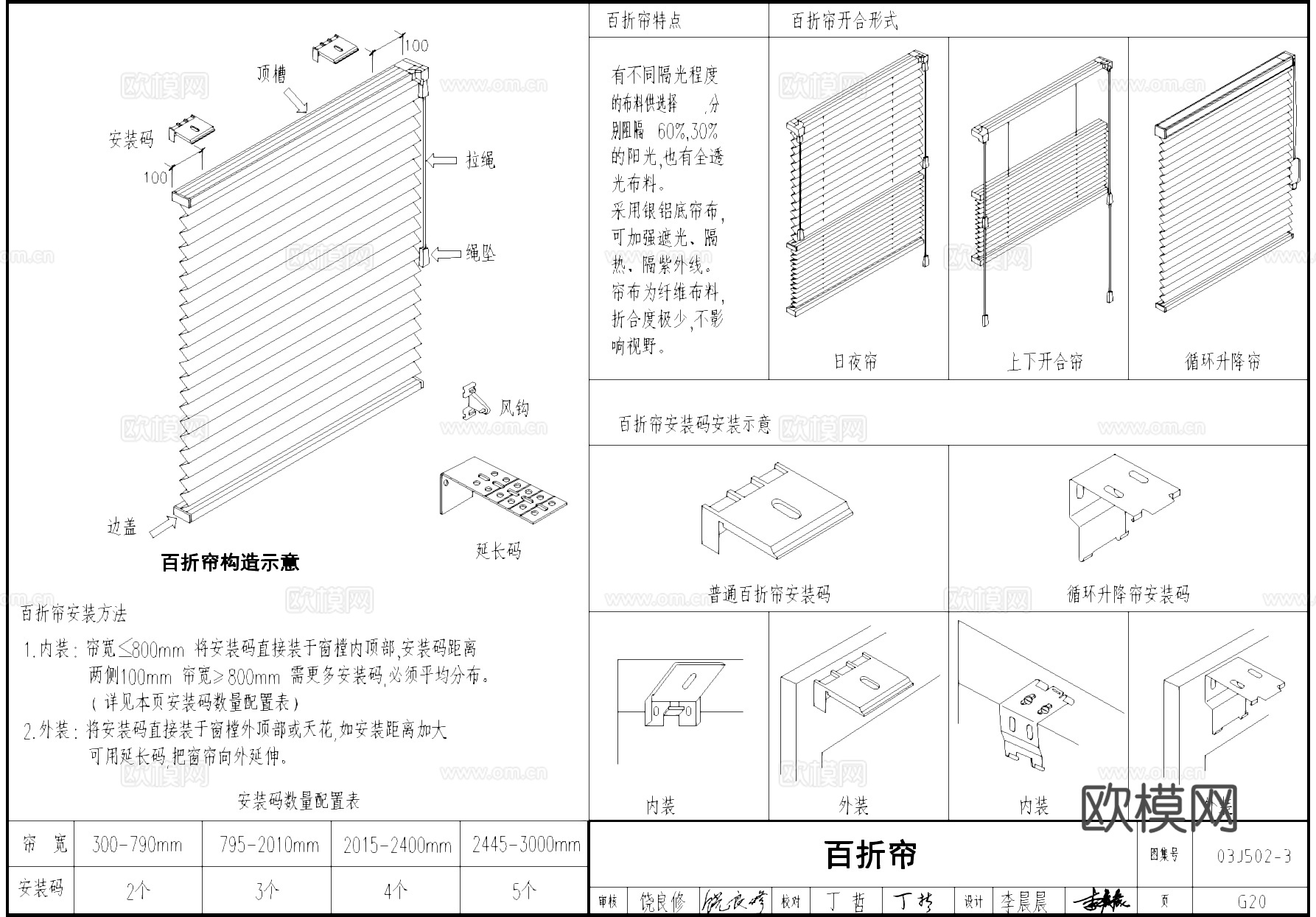 百叶窗风琴帘百折帘卷帘节点大样详图CAD施工图集cad施工图