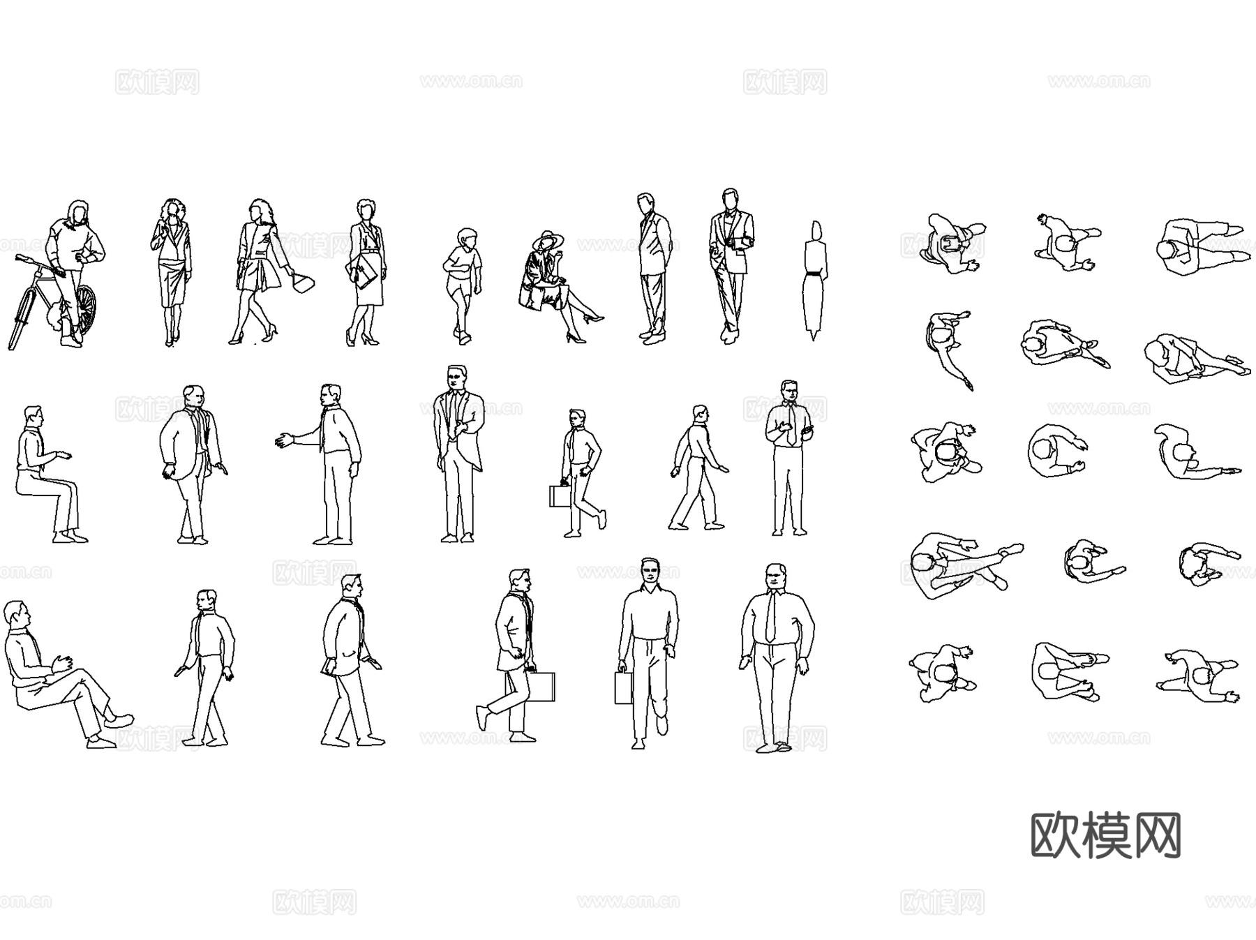 人物平立面CAD施工图图例合集cad施工图