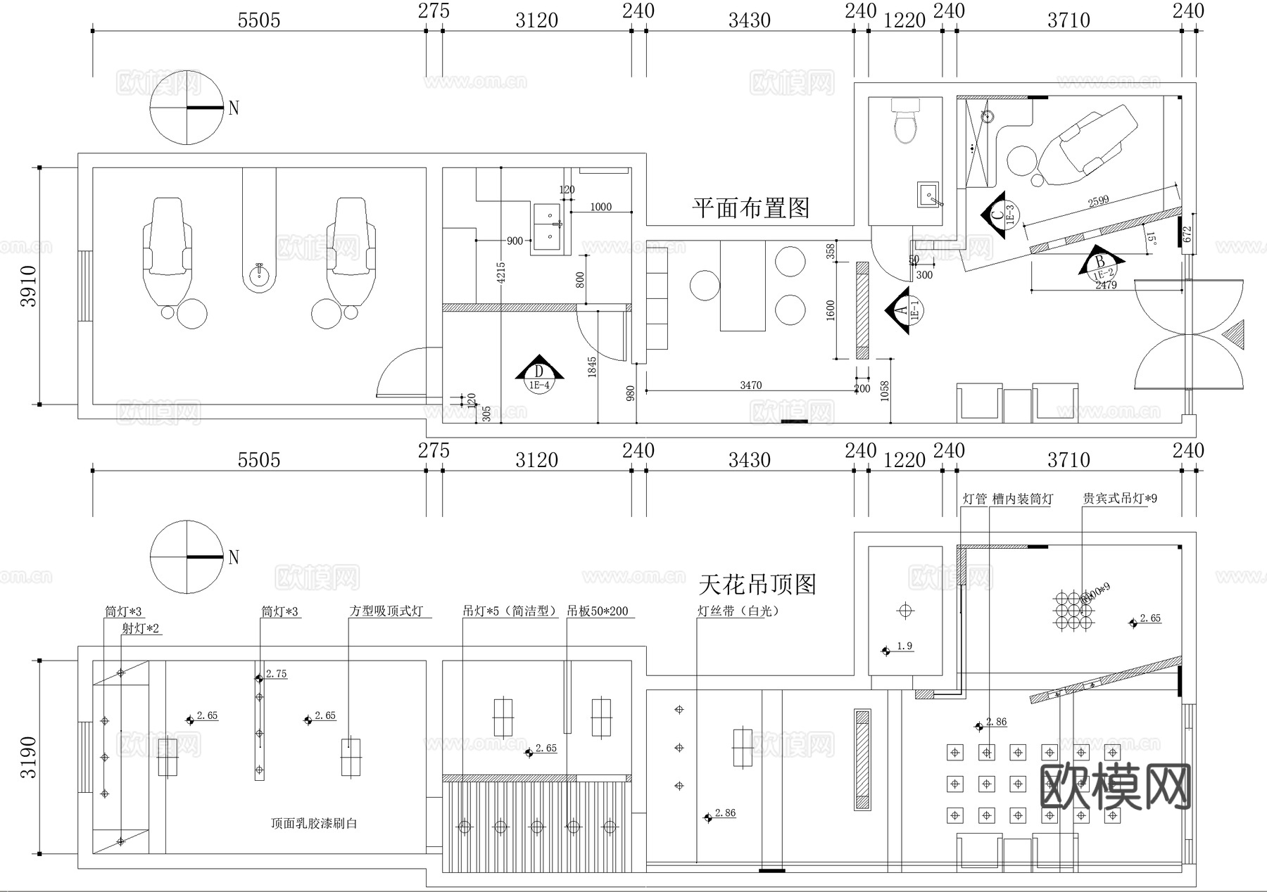 牙科医院诊所室内cad施工图