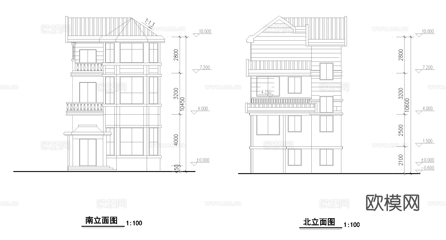 乡村自建房别墅建筑  最新全套施工图设计cad施工图