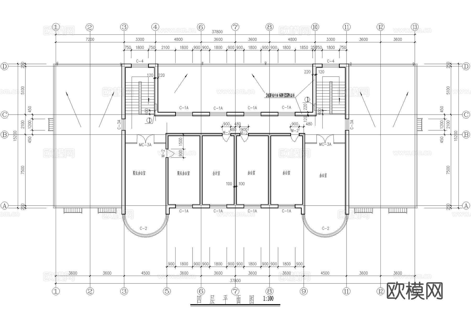 四层养老院敬老院建筑 砖混结构cad施工图