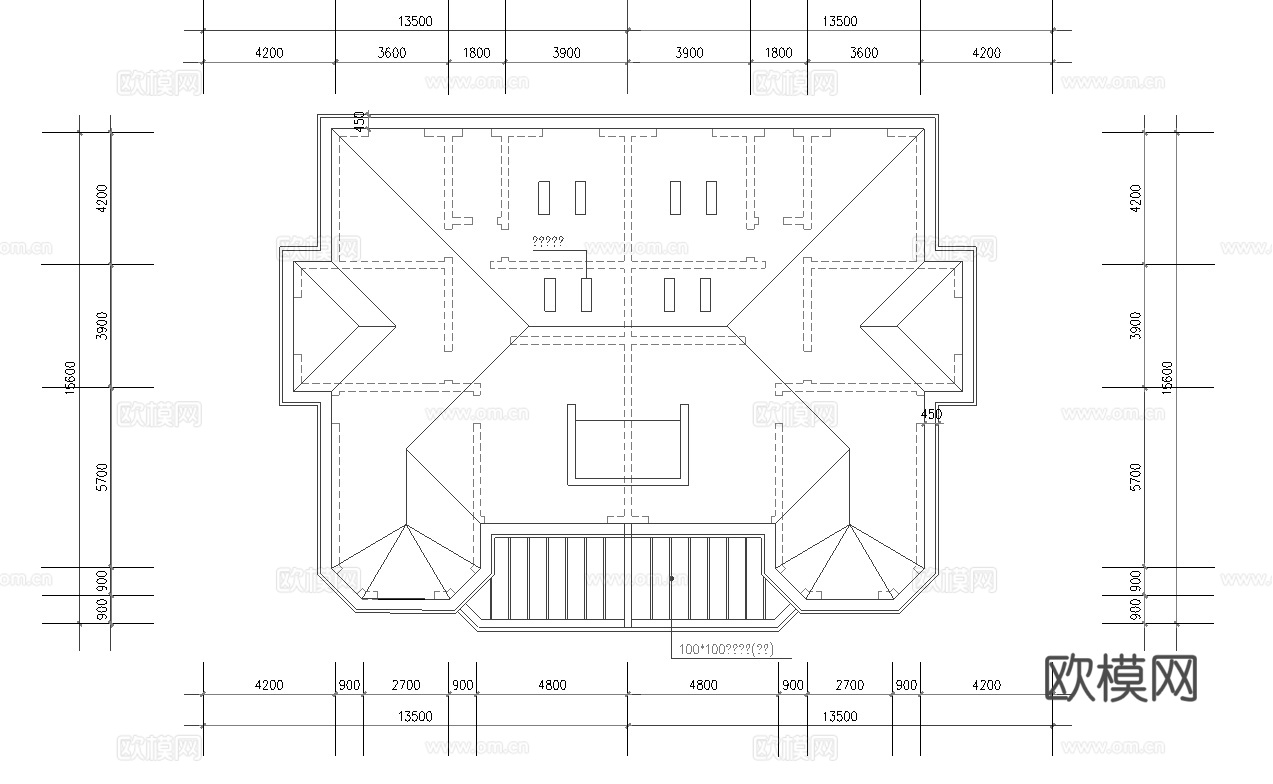 乡村自建房别墅建筑 最新全套施工图 效果图设计cad施工图下载（渲染图2）