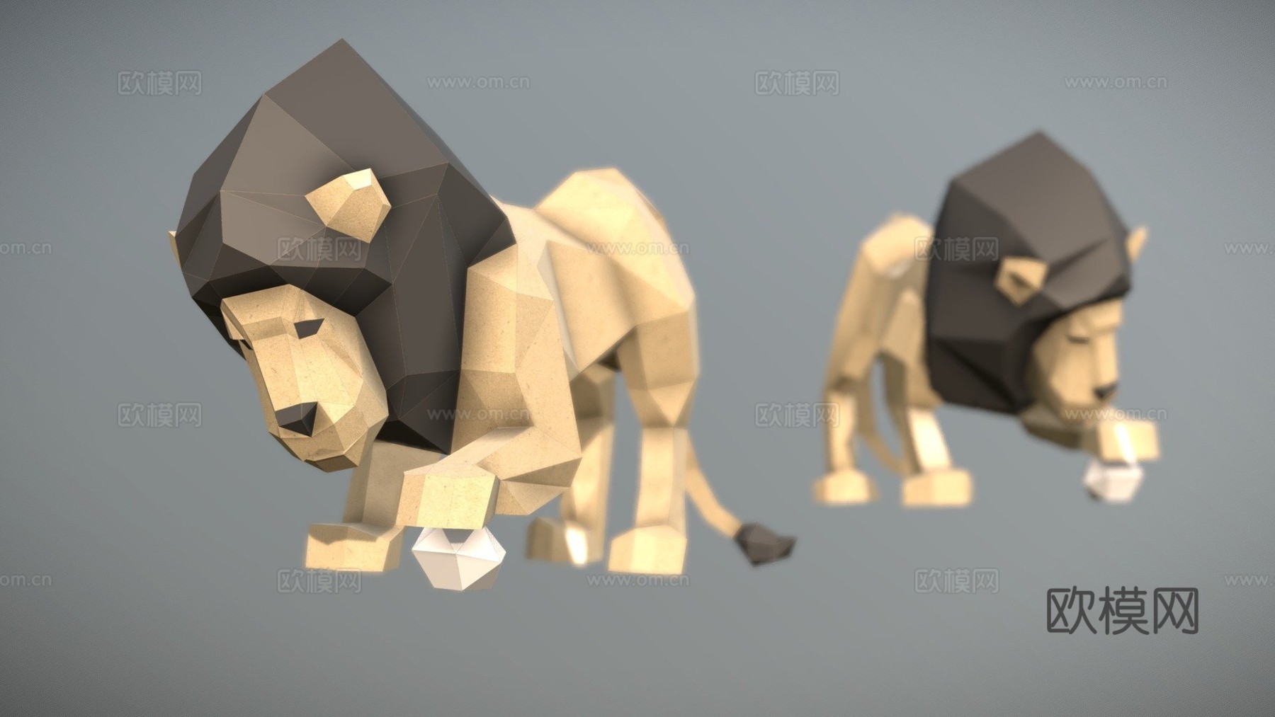 狮子3d模型下载（渲染图1）