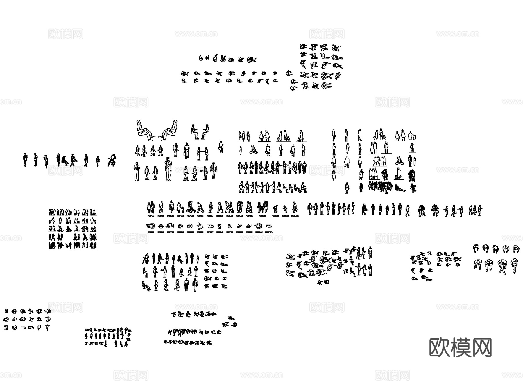 人物平立面CAD施工图图例合集cad施工图