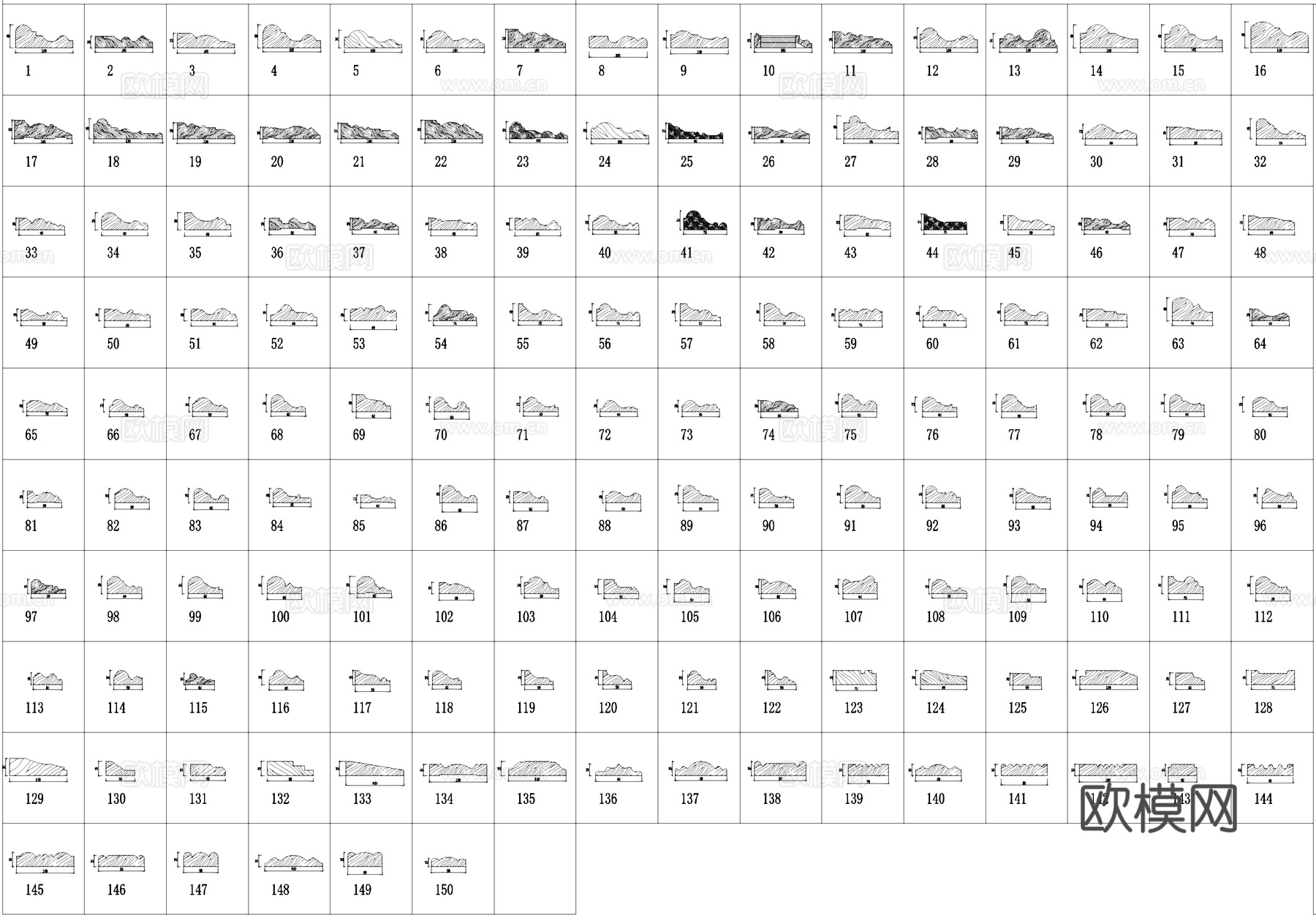 饰线条门套线地脚线天花角线CAD图块图库施工图cad施工图