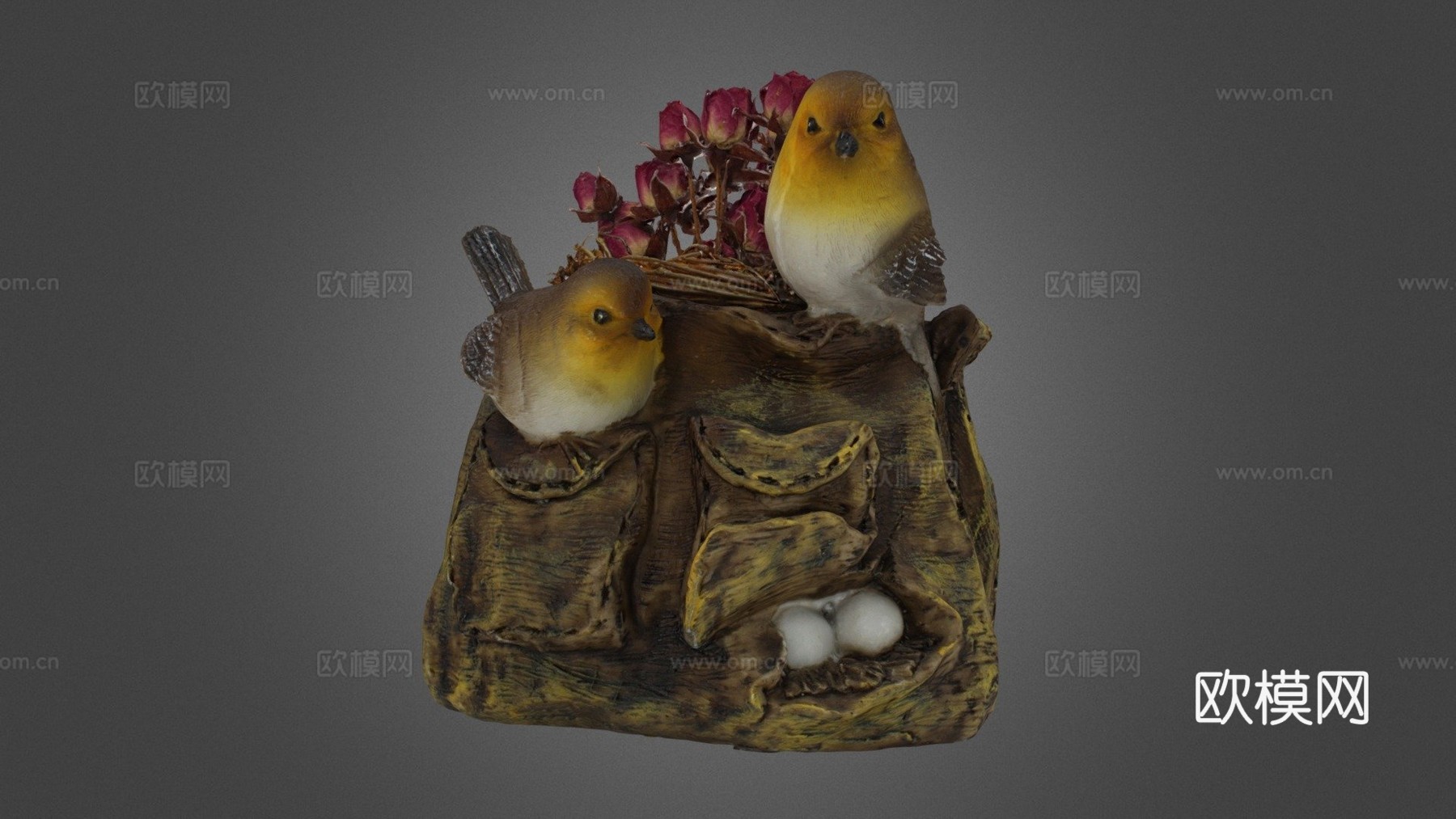 鸟与玫瑰3d模型下载（渲染图1）