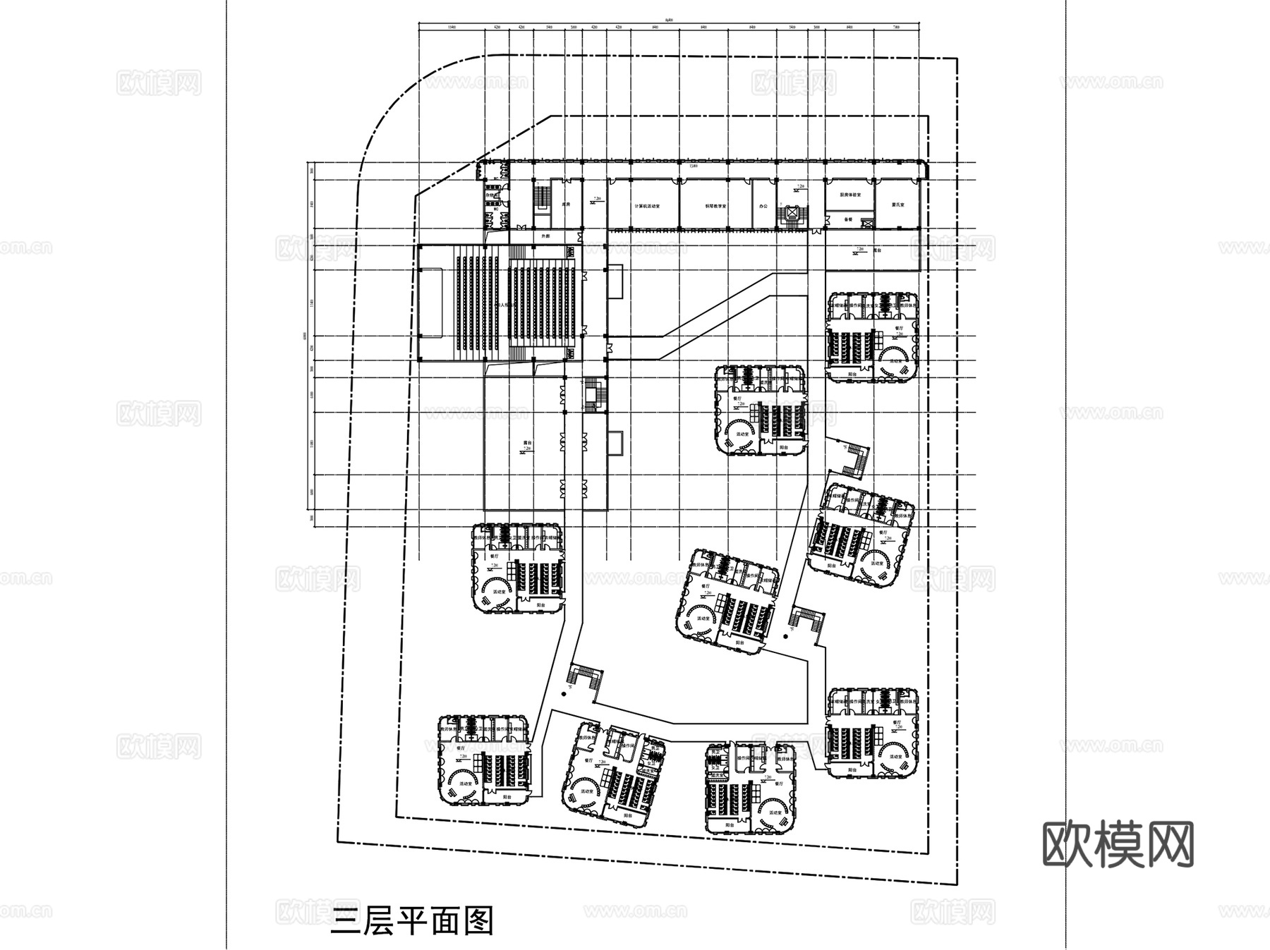 昆山幼儿园建筑平面CAD施工图集cad施工图