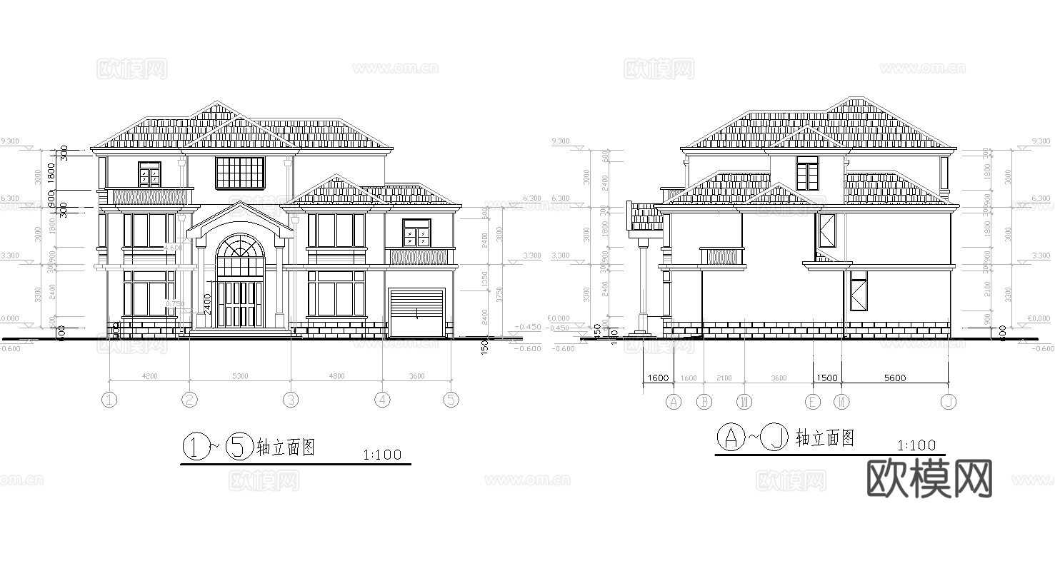 乡村自建房别墅建筑 最新全套施工图设计cad施工图
