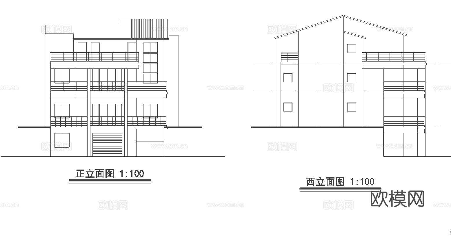 乡村自建房别墅建筑 最新全套施工图 效果图设计cad施工图下载（渲染图1）