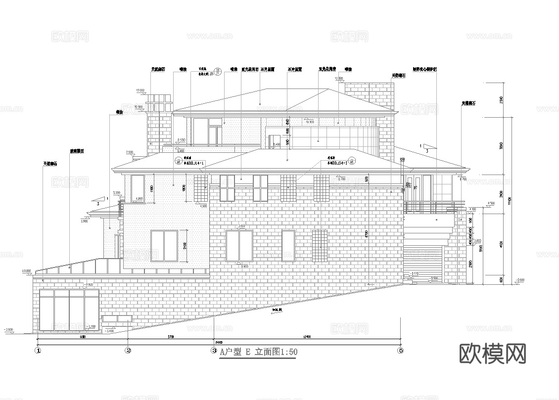 乡村自建房别墅建筑 最新全套施工图设计cad施工图