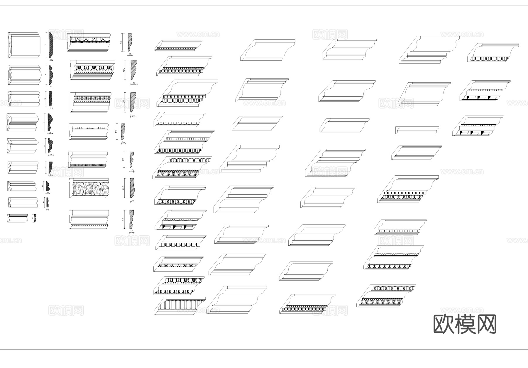 饰线条门套线地脚线天花角线CAD图块图库施工图cad施工图