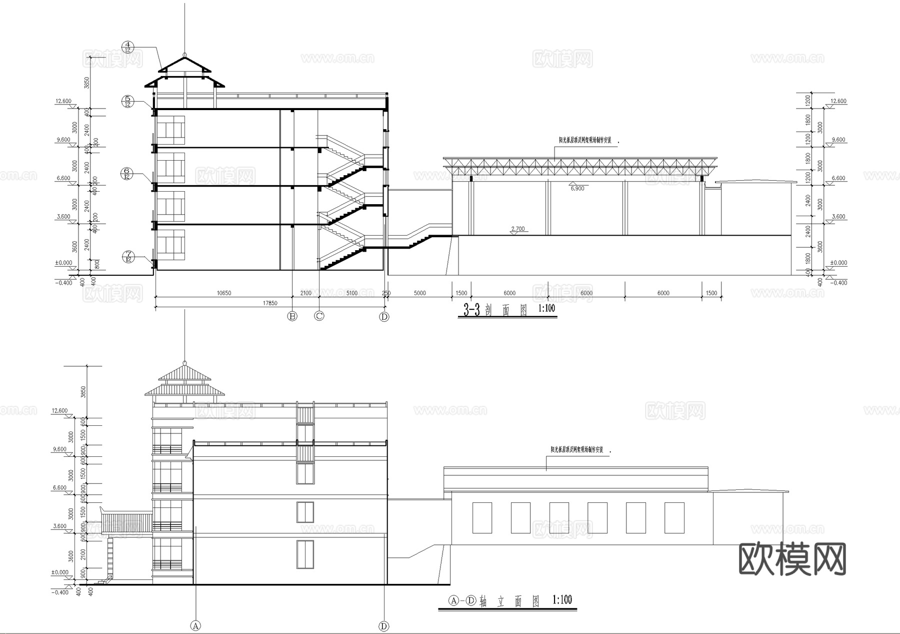 四层养老院敬老院建筑 砖混结构cad施工图