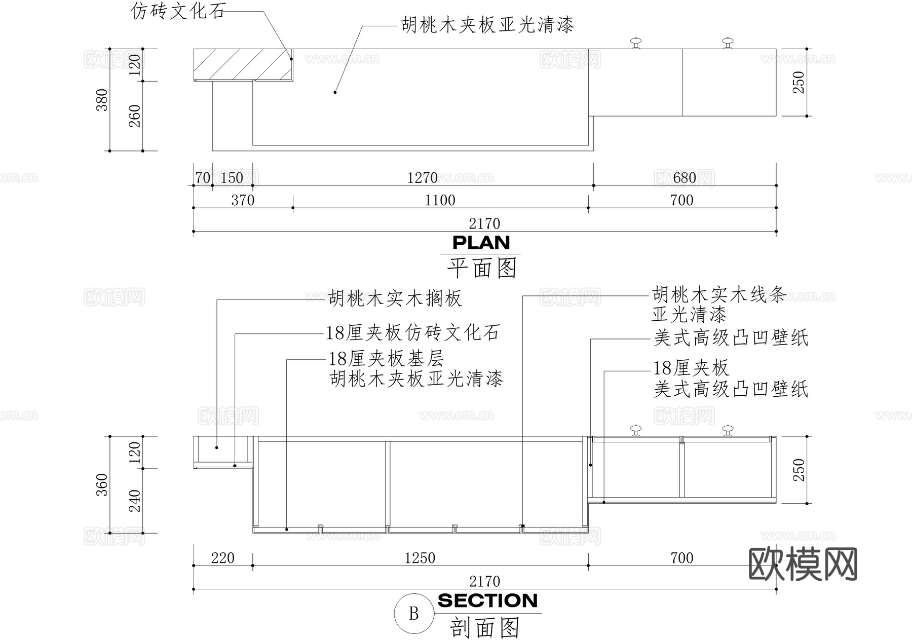 玄关隔断节点 柜子cad施工图