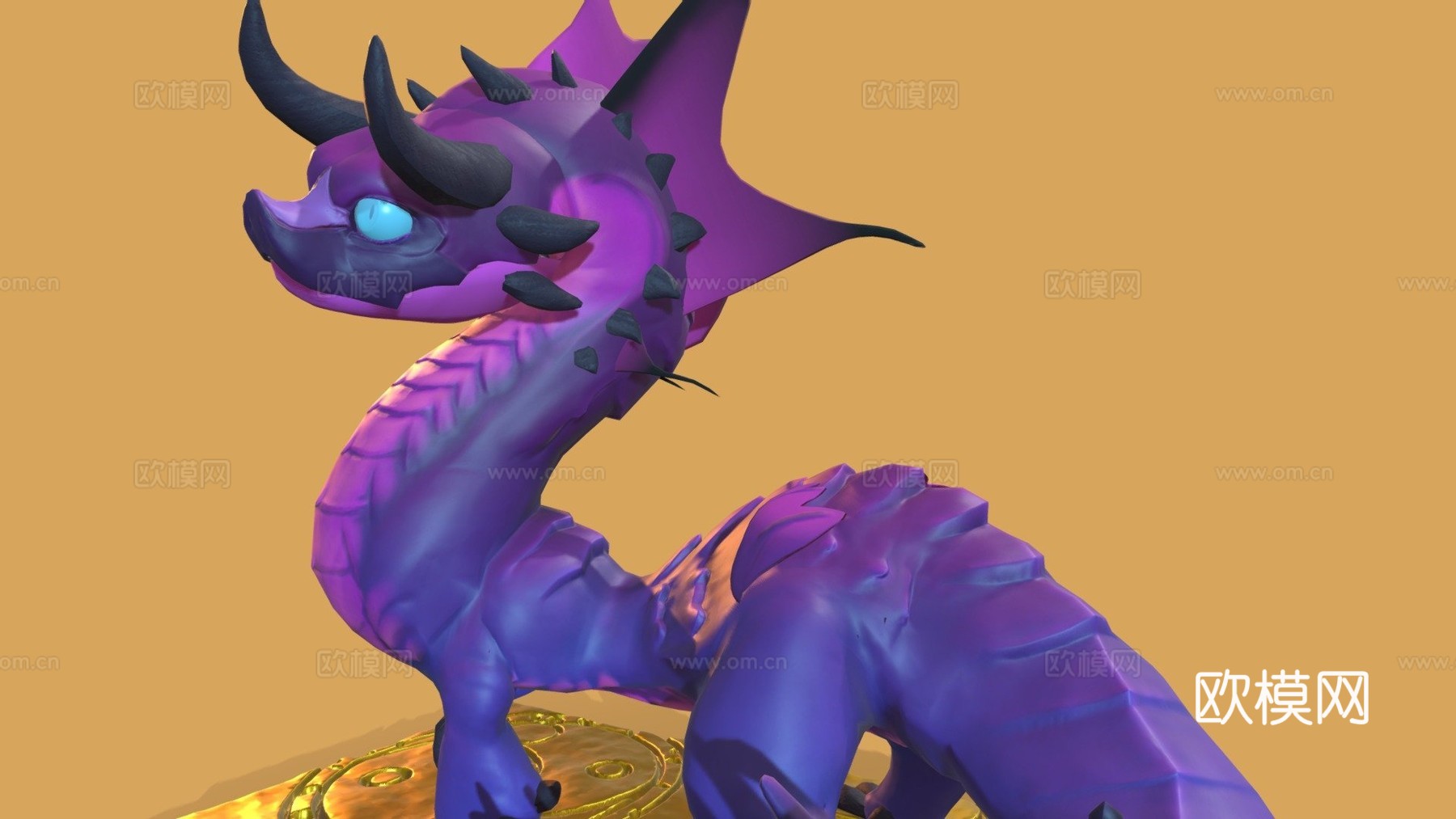 龙壁虎3d模型下载（渲染图1）