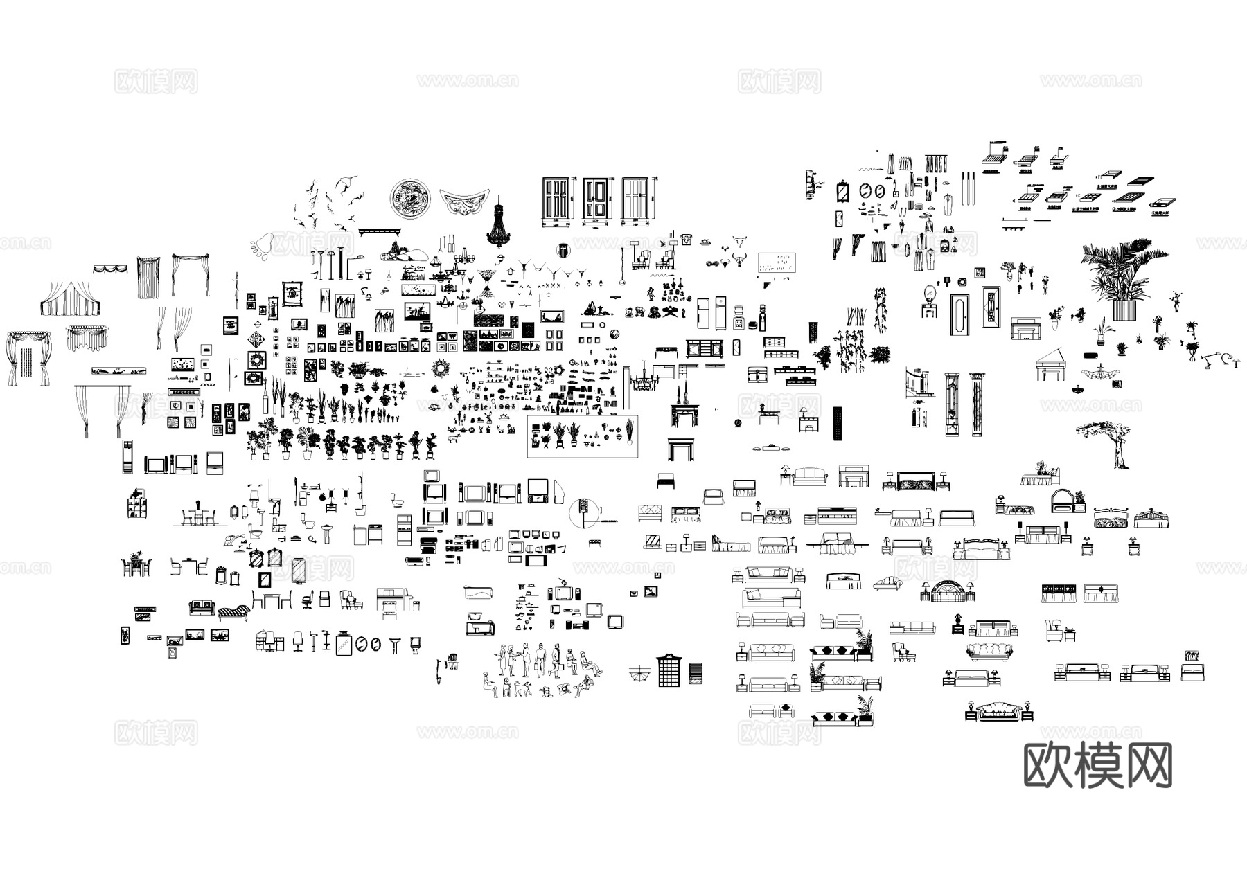 室内工装综合图库立面CADcad施工图