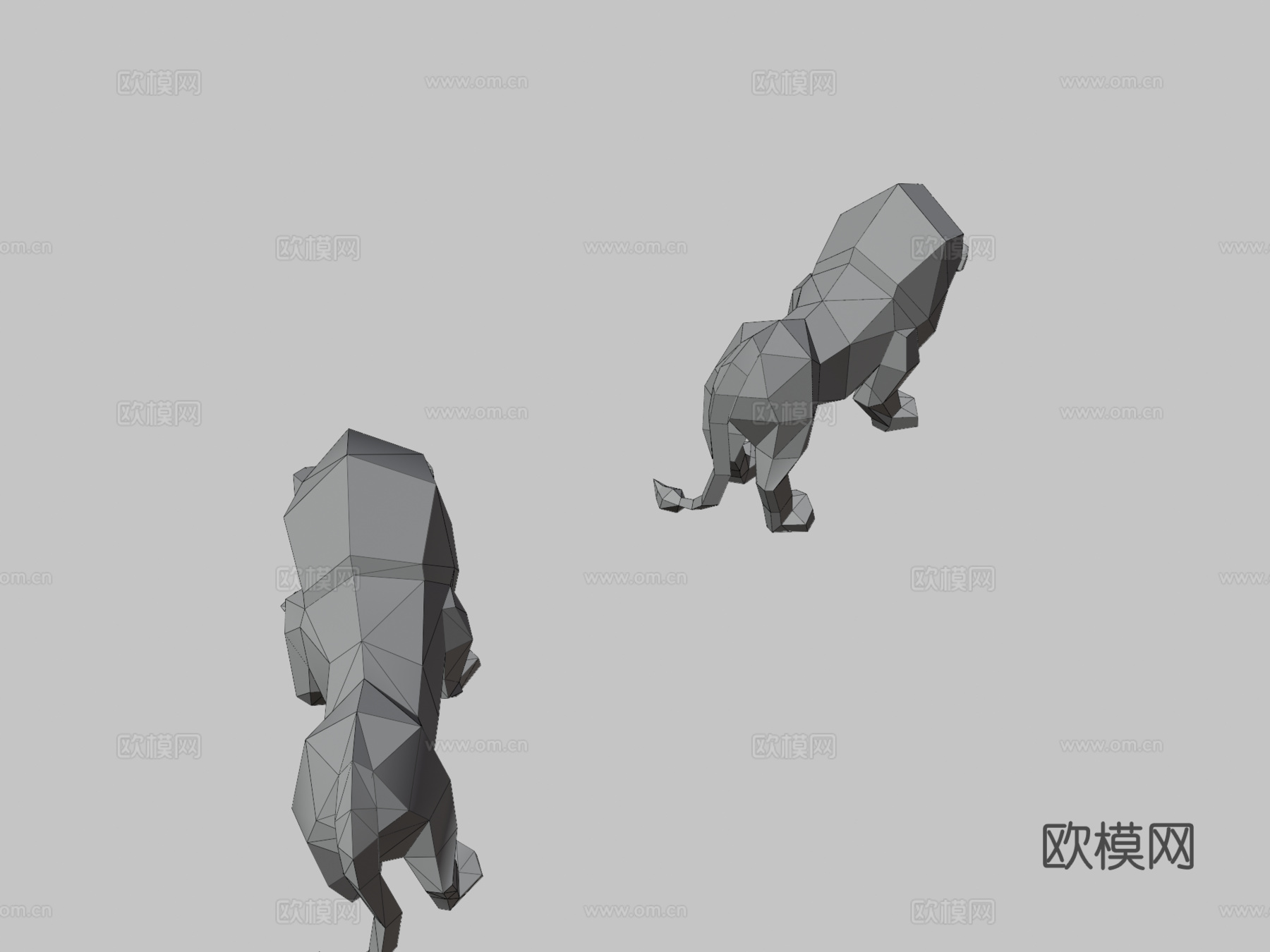 狮子3d模型下载（渲染图3）