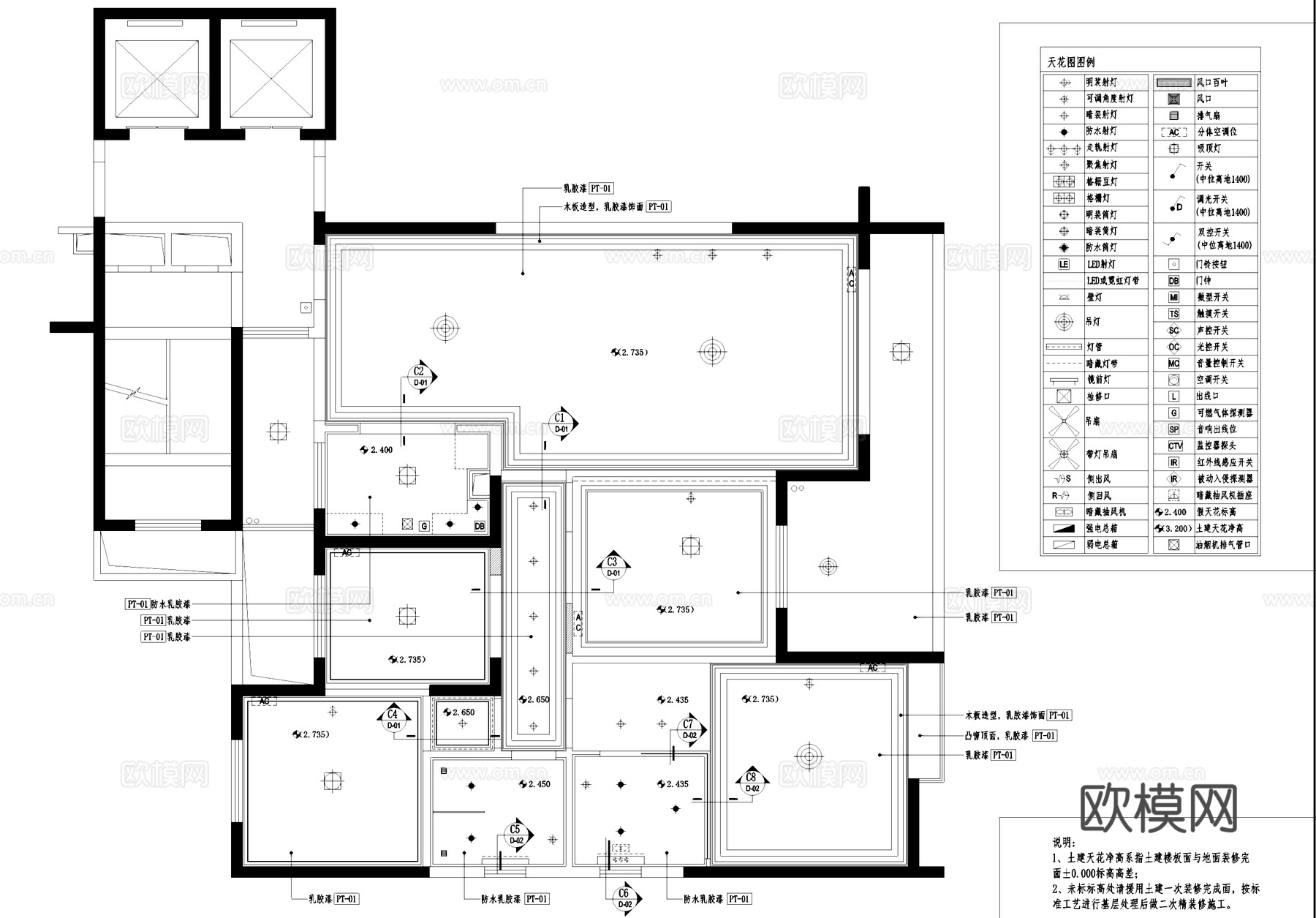昆明二十四桥荷塘月色住宅室内家装CAD施工图集cad施工图
