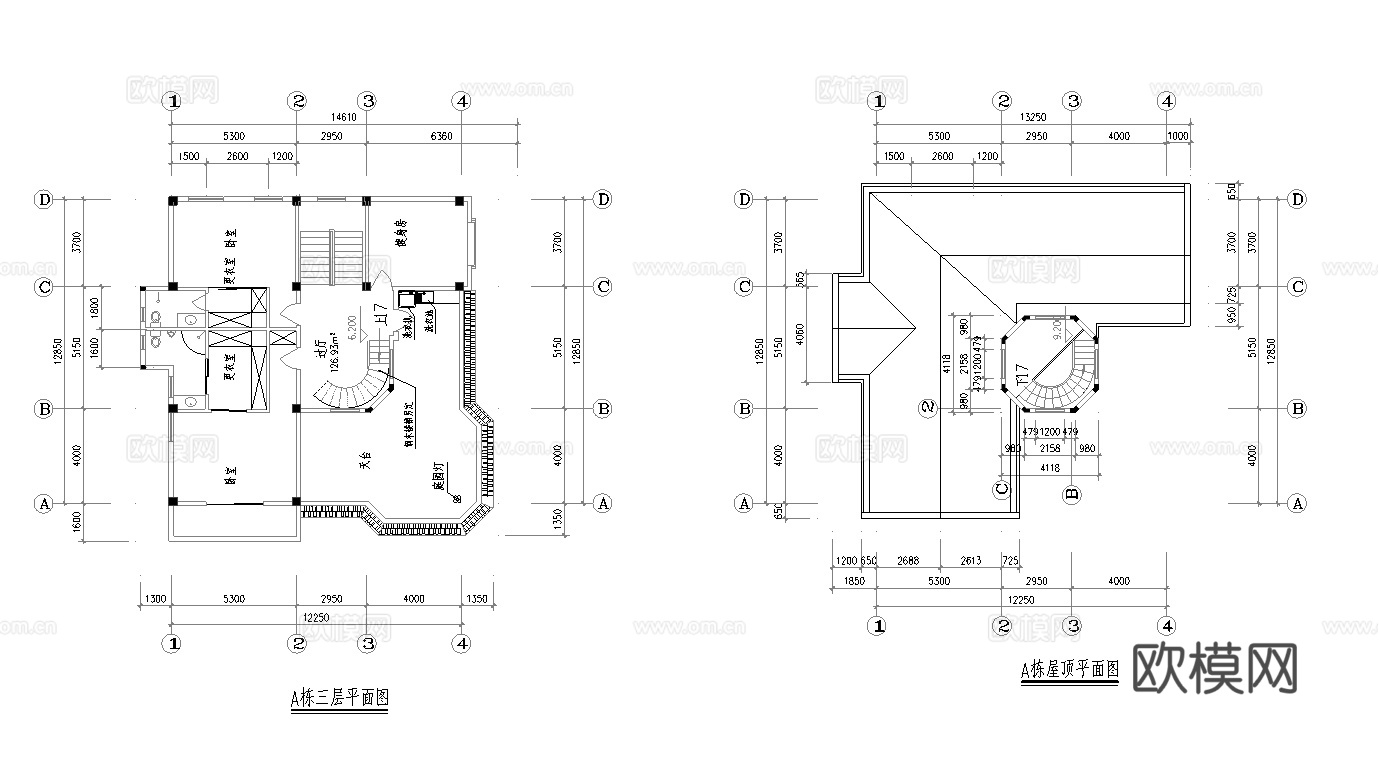 乡村自建房别墅建筑 最新全套施工图设计cad施工图