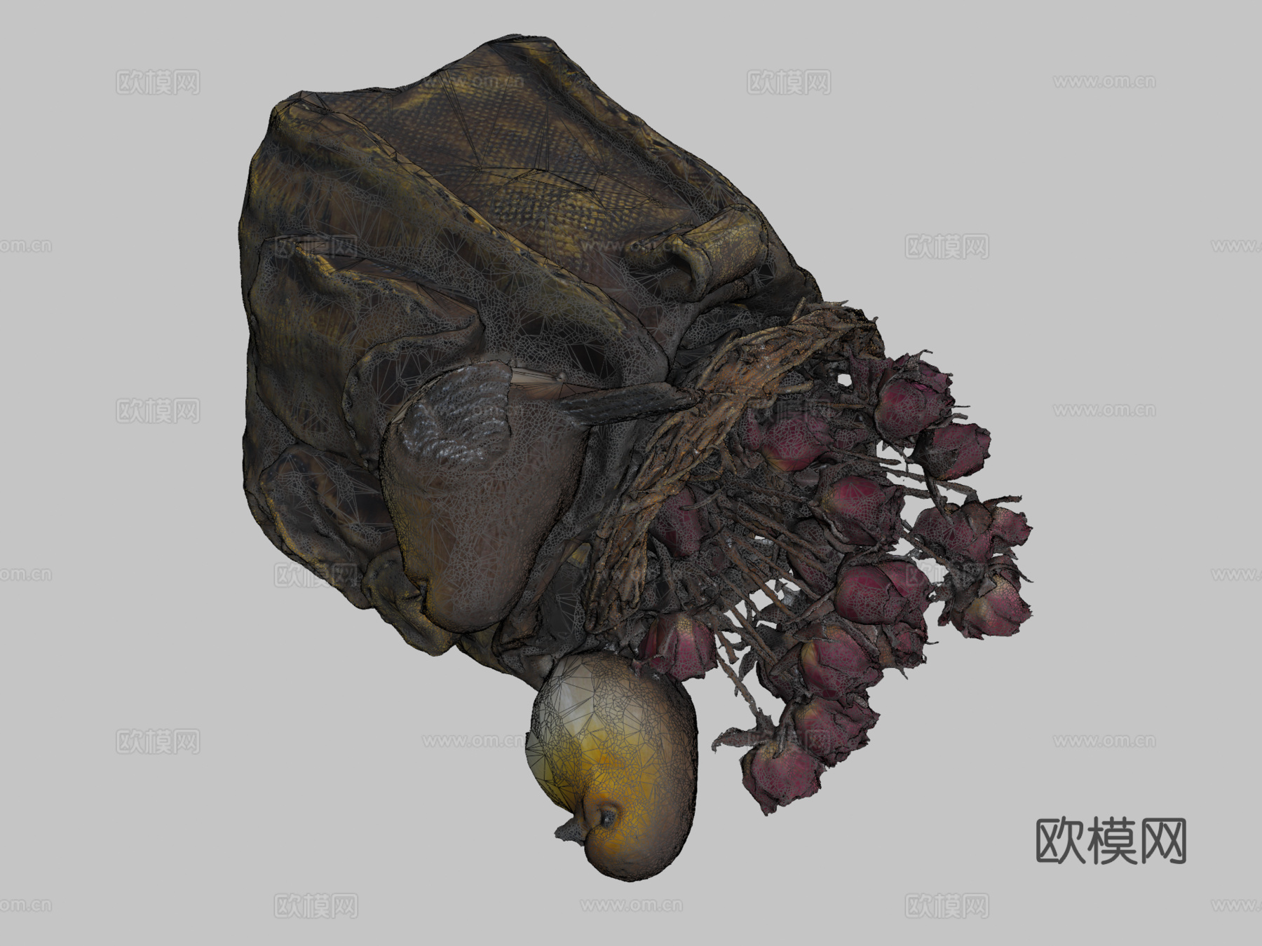 鸟与玫瑰3d模型下载（渲染图2）