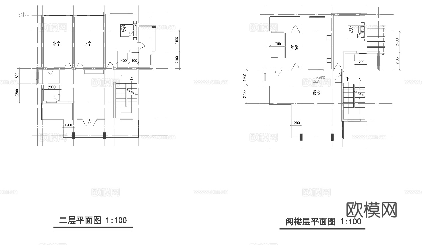乡村自建房别墅建筑 最新全套施工图 效果图设计cad施工图下载（渲染图3）