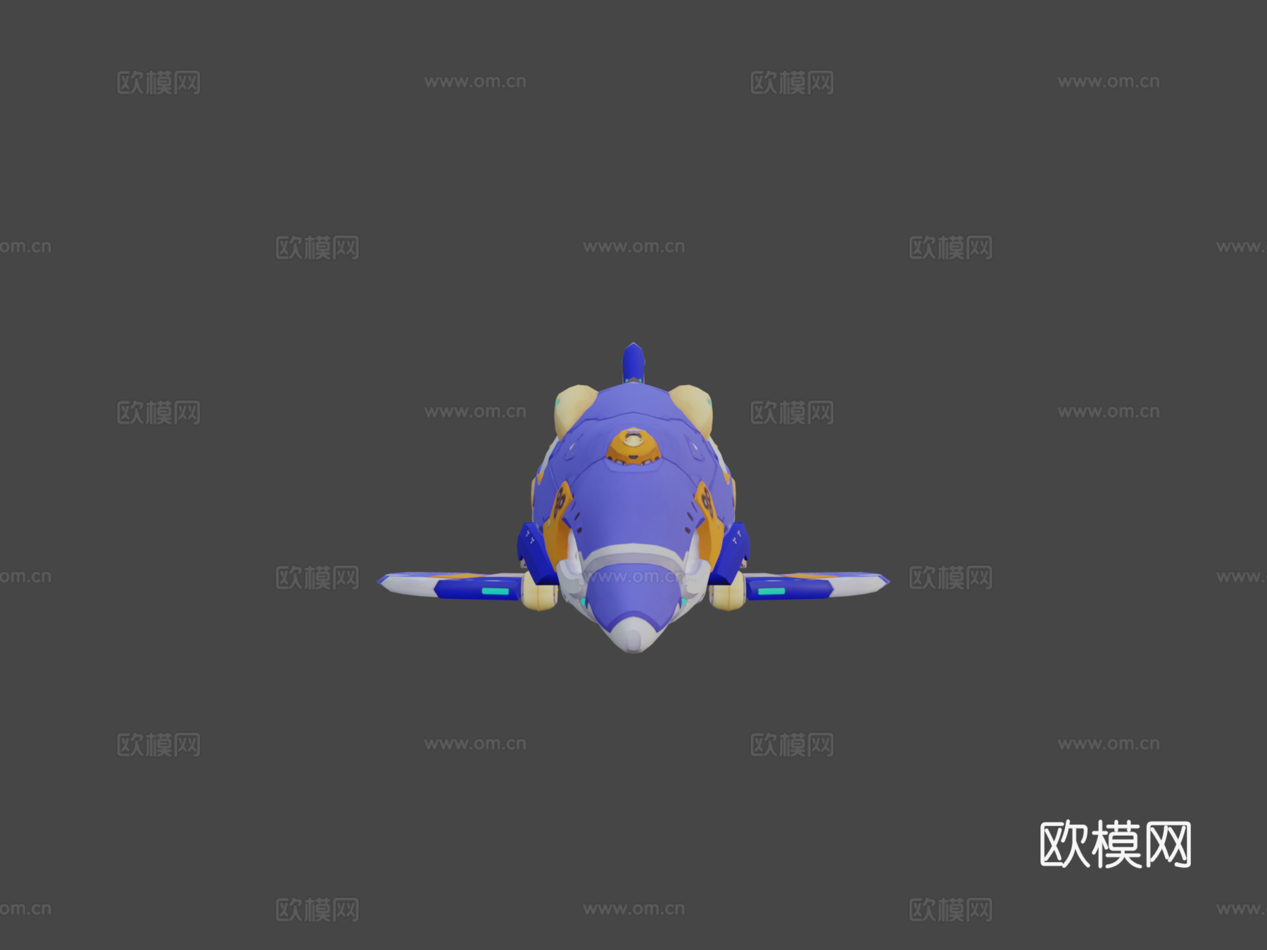 侧翼太空海豚3d模型下载（渲染图5）