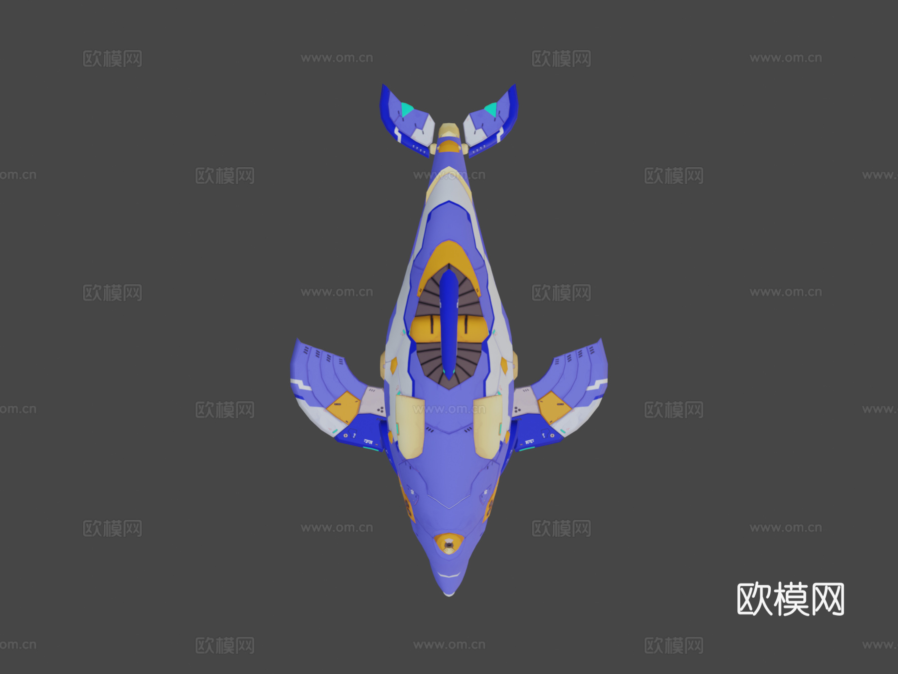 侧翼太空海豚3d模型下载（渲染图7）