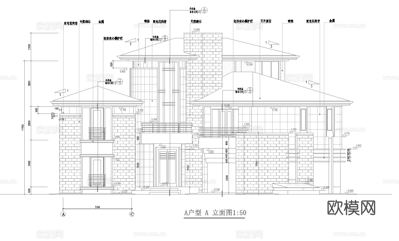 乡村自建房别墅建筑 最新全套施工图设计cad施工图