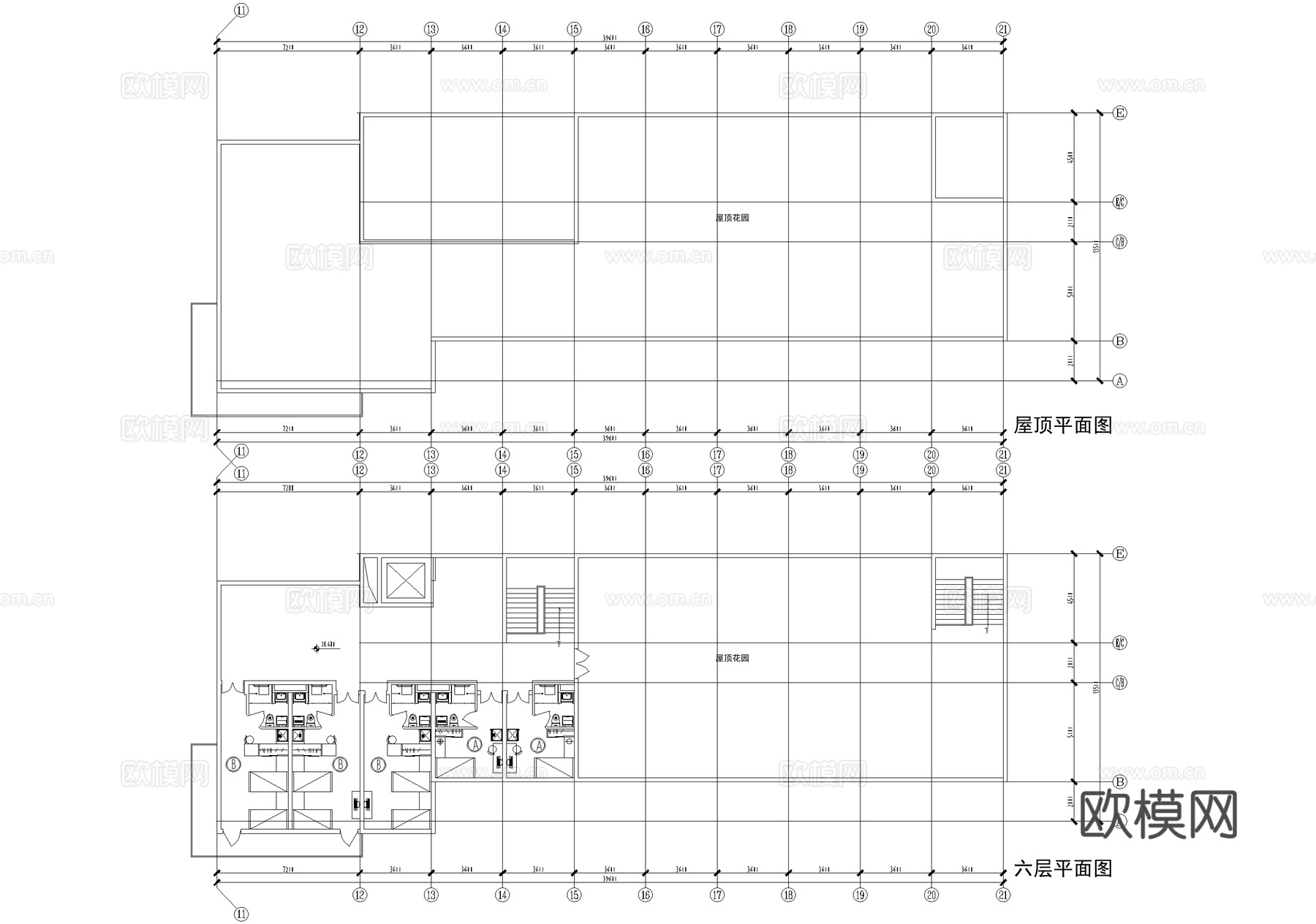 六层养老院敬老院疗养院cad施工图