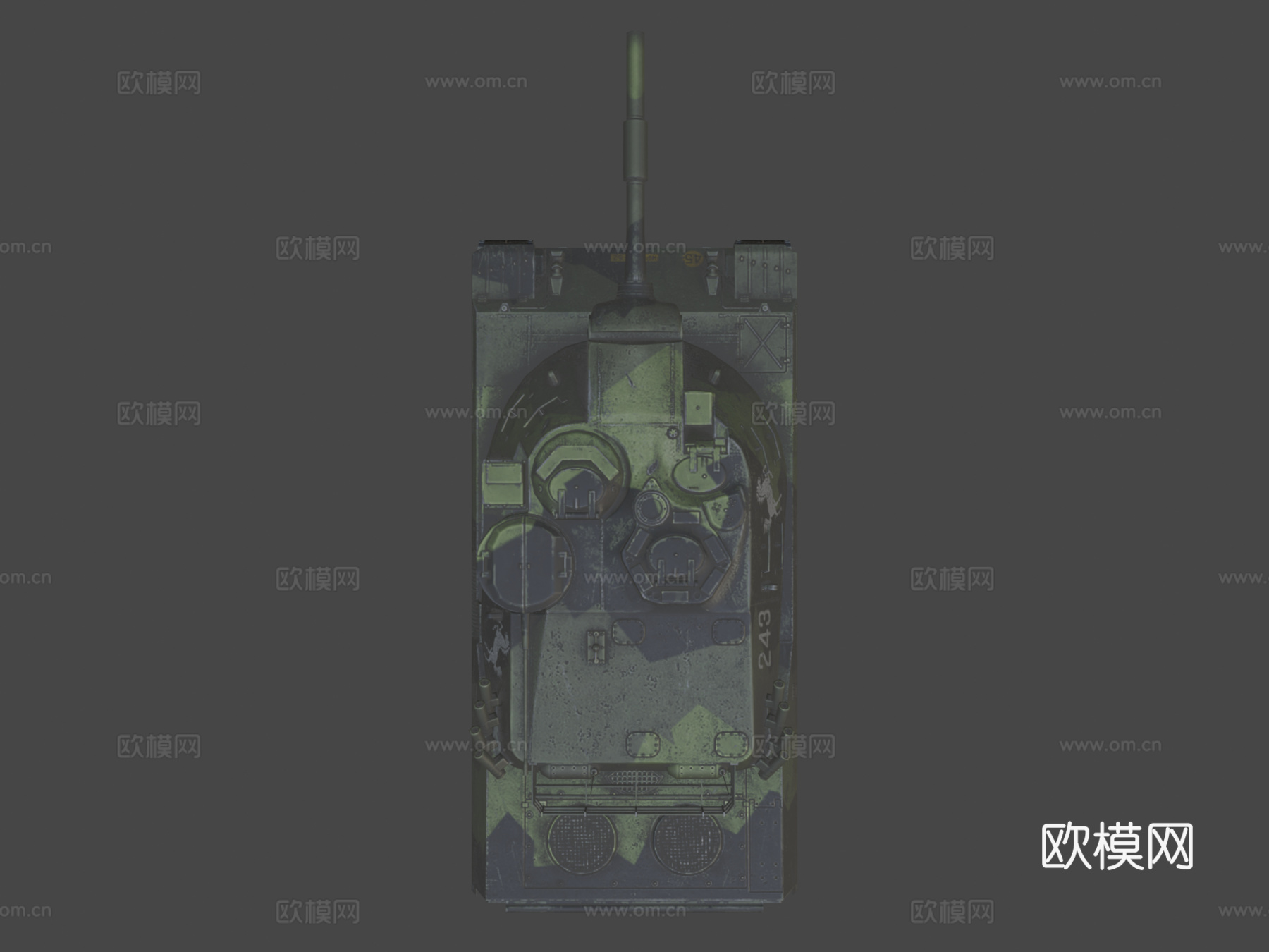 坦克世界闪电战KpfPz 70坦克3d模型下载（渲染图7）