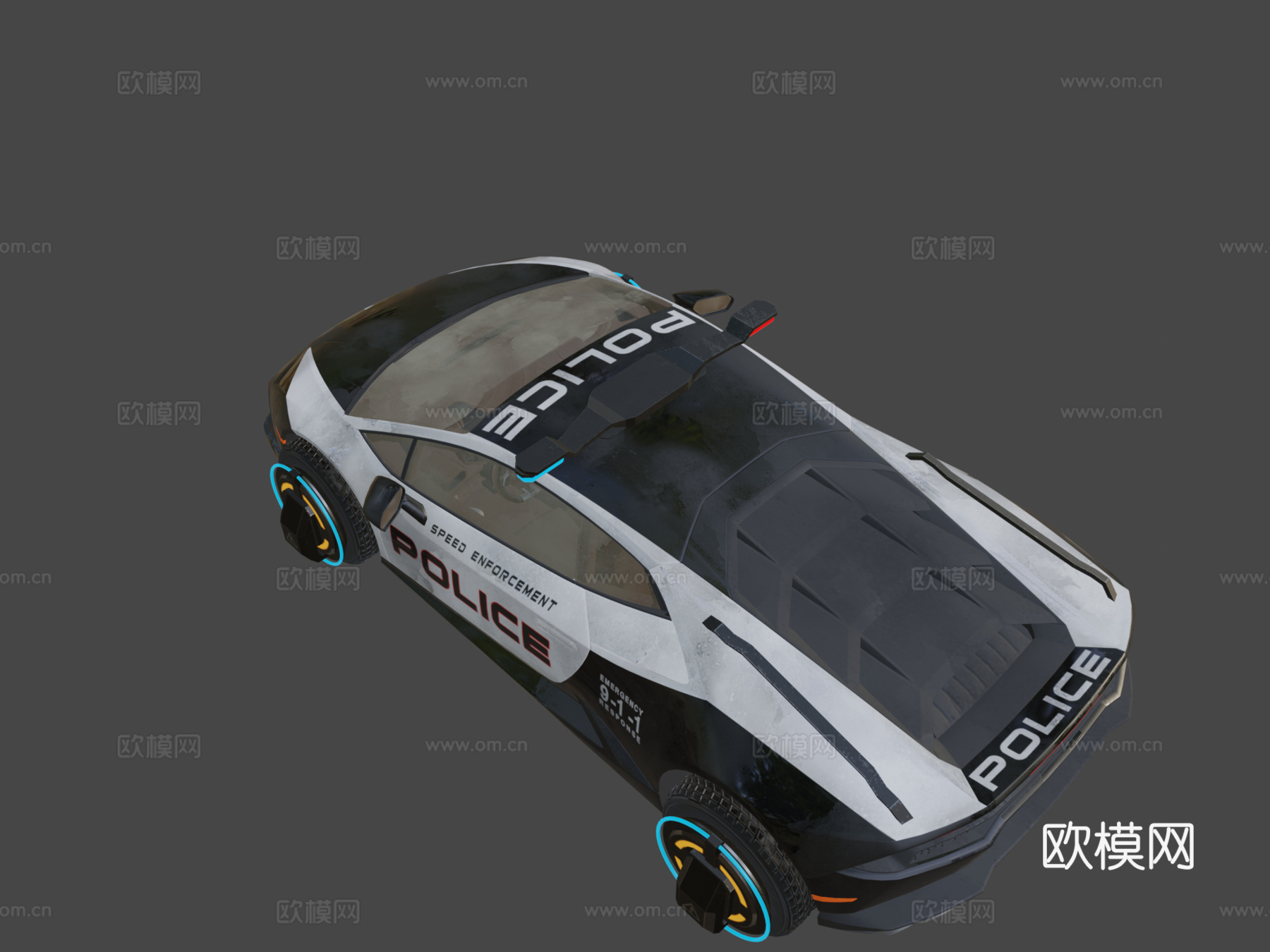 悬浮警车3d模型下载（渲染图8）