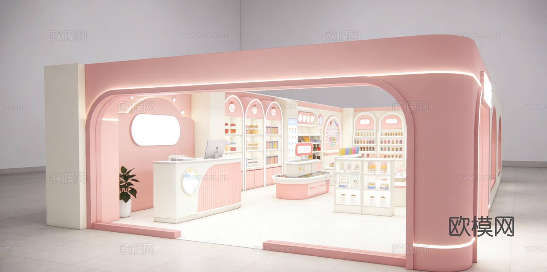 拼豆店平面图 专卖店平面图 效果图cad施工图