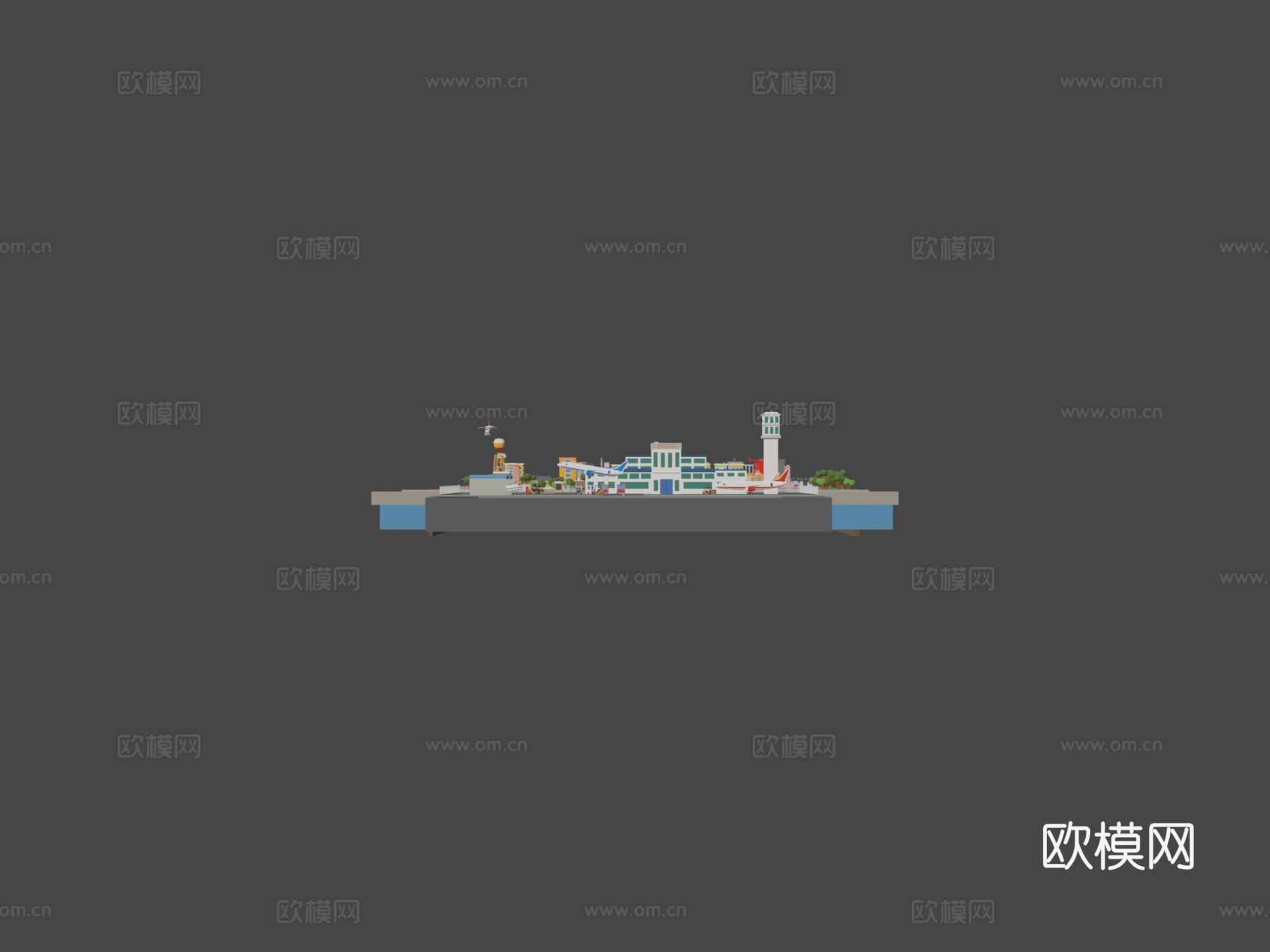 低多边形三维城市3d模型下载（渲染图5）