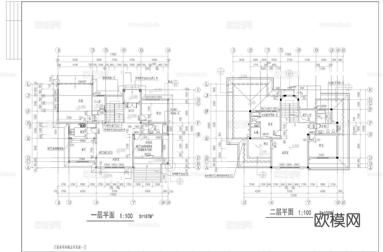 20套自建房三层别墅建筑 最新全套施工图设计cad施工图下载（渲染图2）