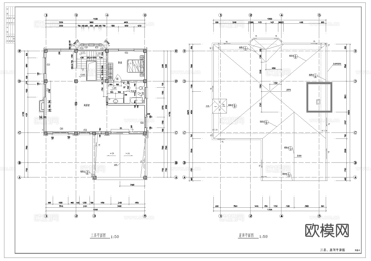 13套自建房三层别墅建筑 最新全套施工图设计cad施工图下载（渲染图3）