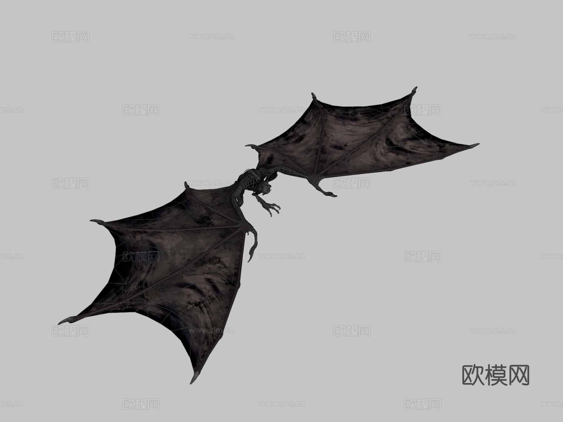 蝙蝠3d模型下载（渲染图2）