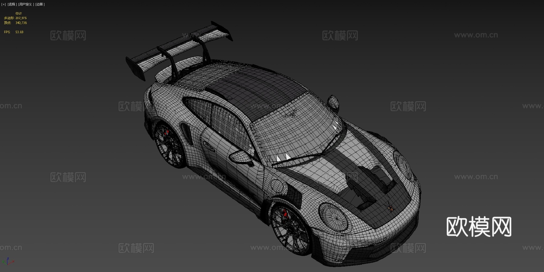 保时捷GT3 RS3d模型下载（渲染图4）