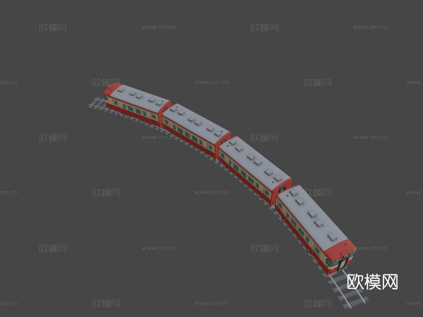 卡通通勤列车3d模型下载（渲染图8）